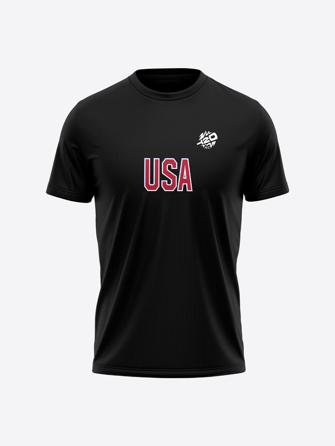 USA ICC Men's T20 WC-24 Black Typography Printed Half Sleeves Round Neck Cotton T-Shirt (1)