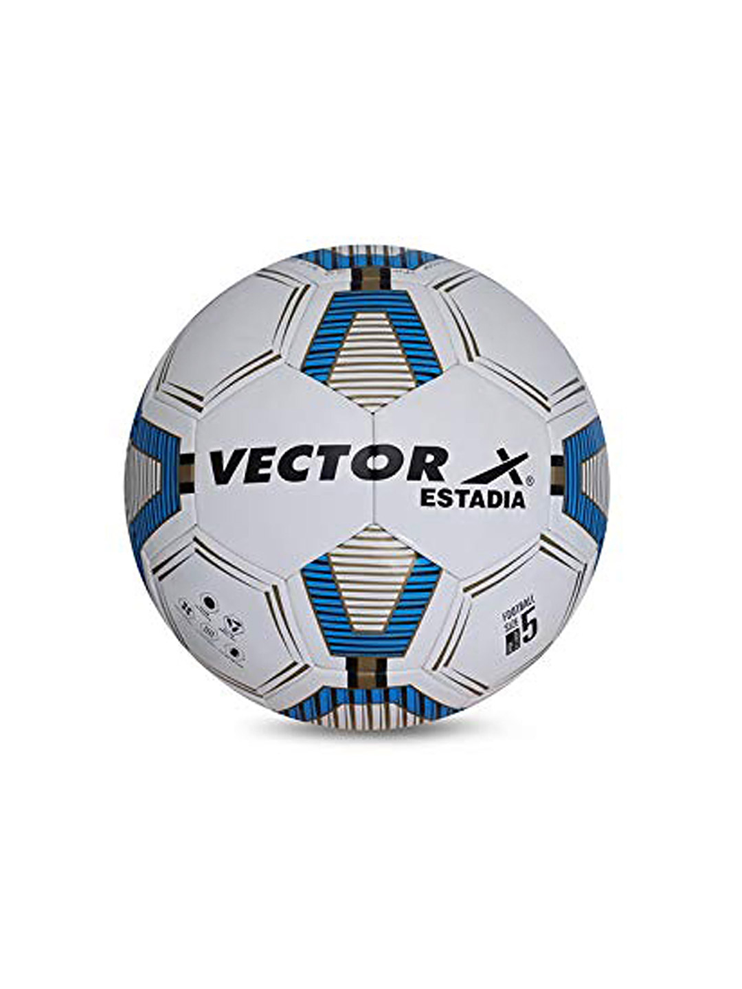 Vector X White and Blue Thermo Bonded Estadia Size 5 Football (1)