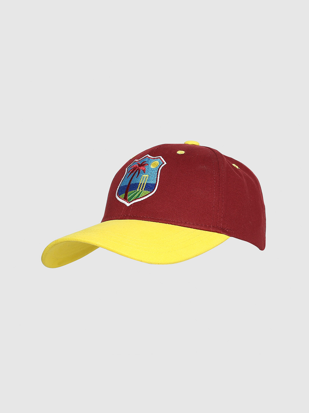 West Indies Men Maroon Printed Cricket Cap (1)