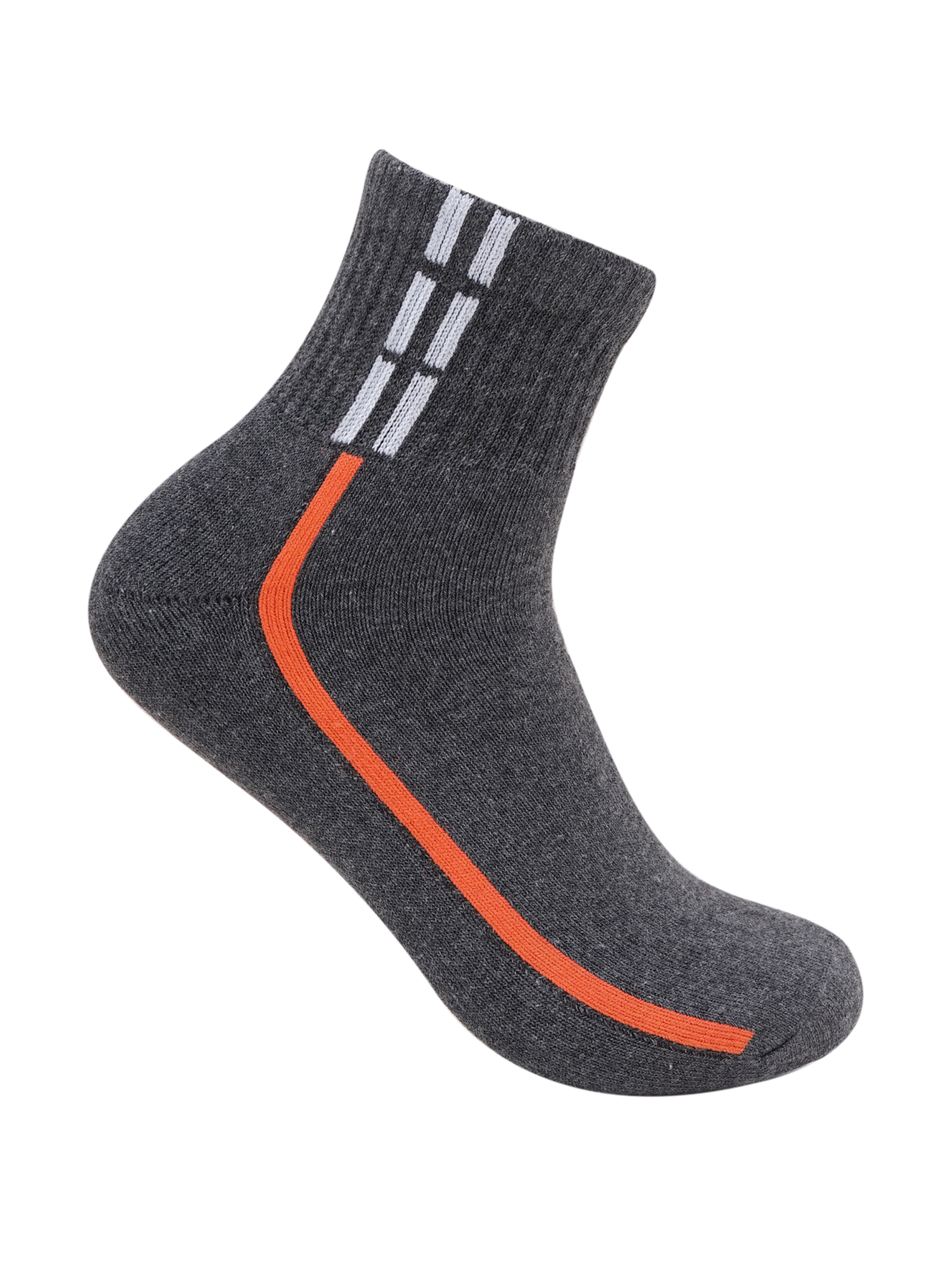 Y&S Unisex Multi-Coloured Full Terry Ankle Length Cotton Sports Socks - Pack of 3 (3)