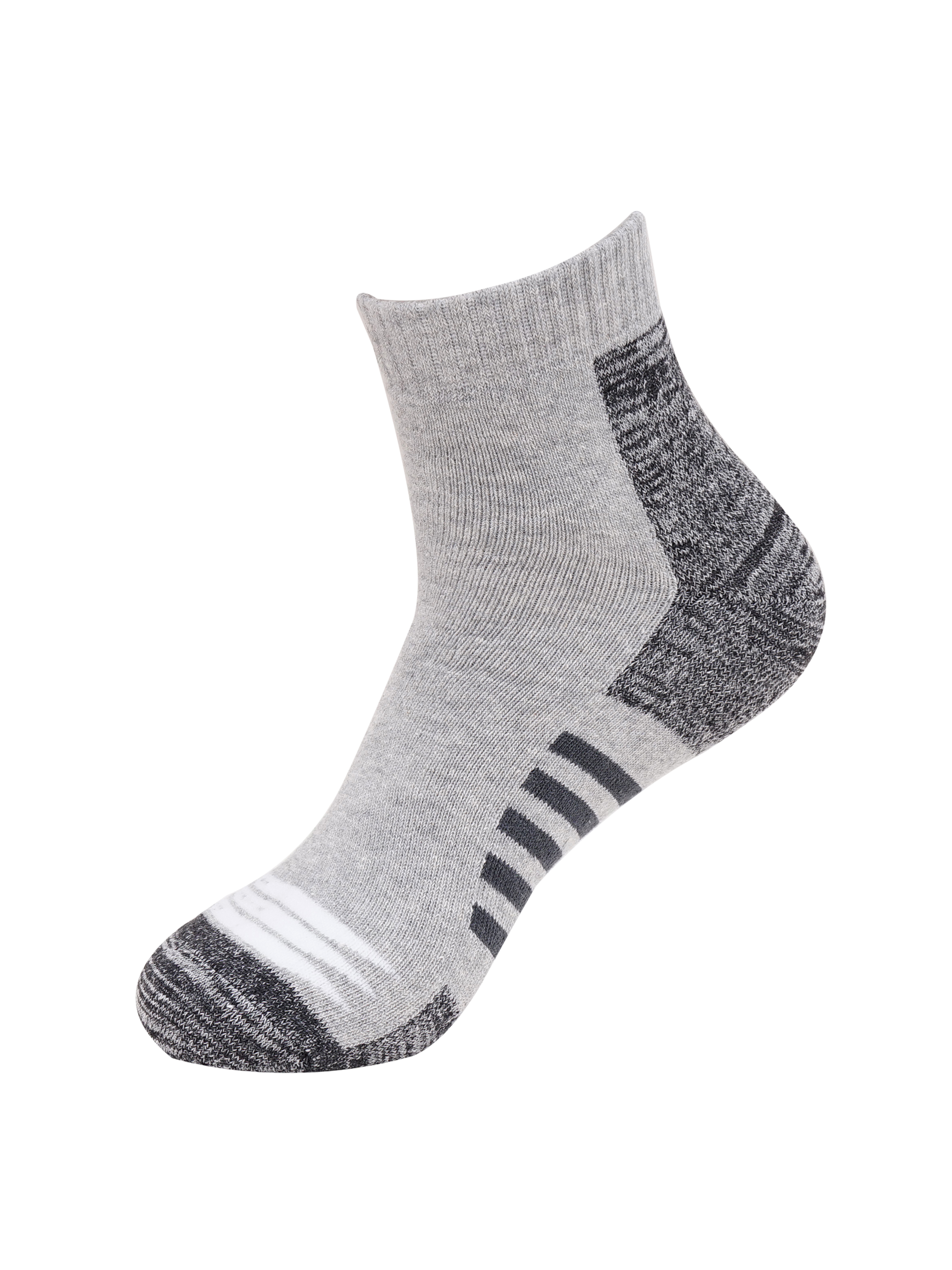 Y&S Unisex Multi-Coloured Full Terry Ankle Length Cotton Sports Socks - Pack of 3 (4)