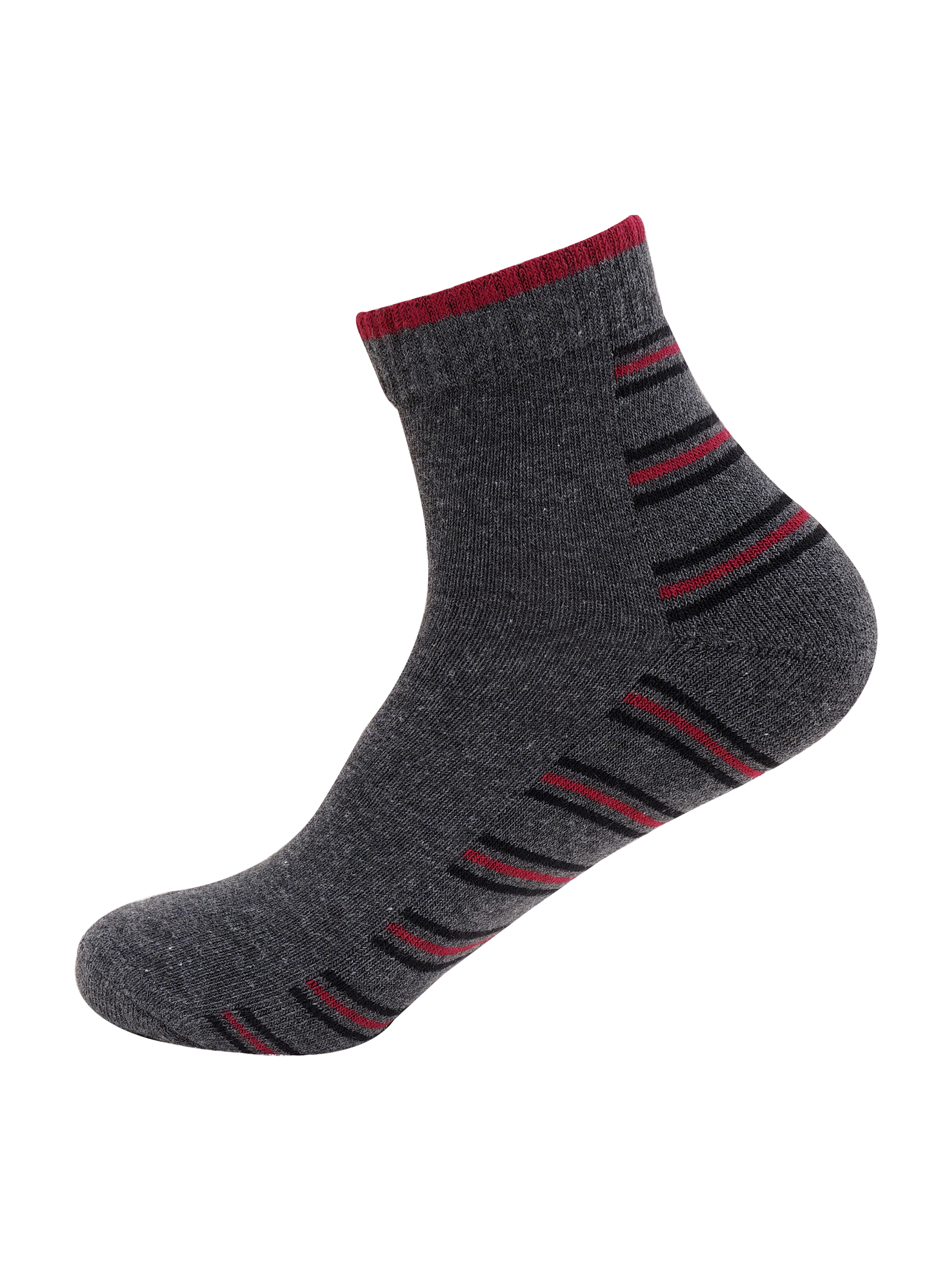 Y&S Unisex Multi-Coloured Half Terry Ankle Length Cotton Sports Socks - Pack of 3 (2)