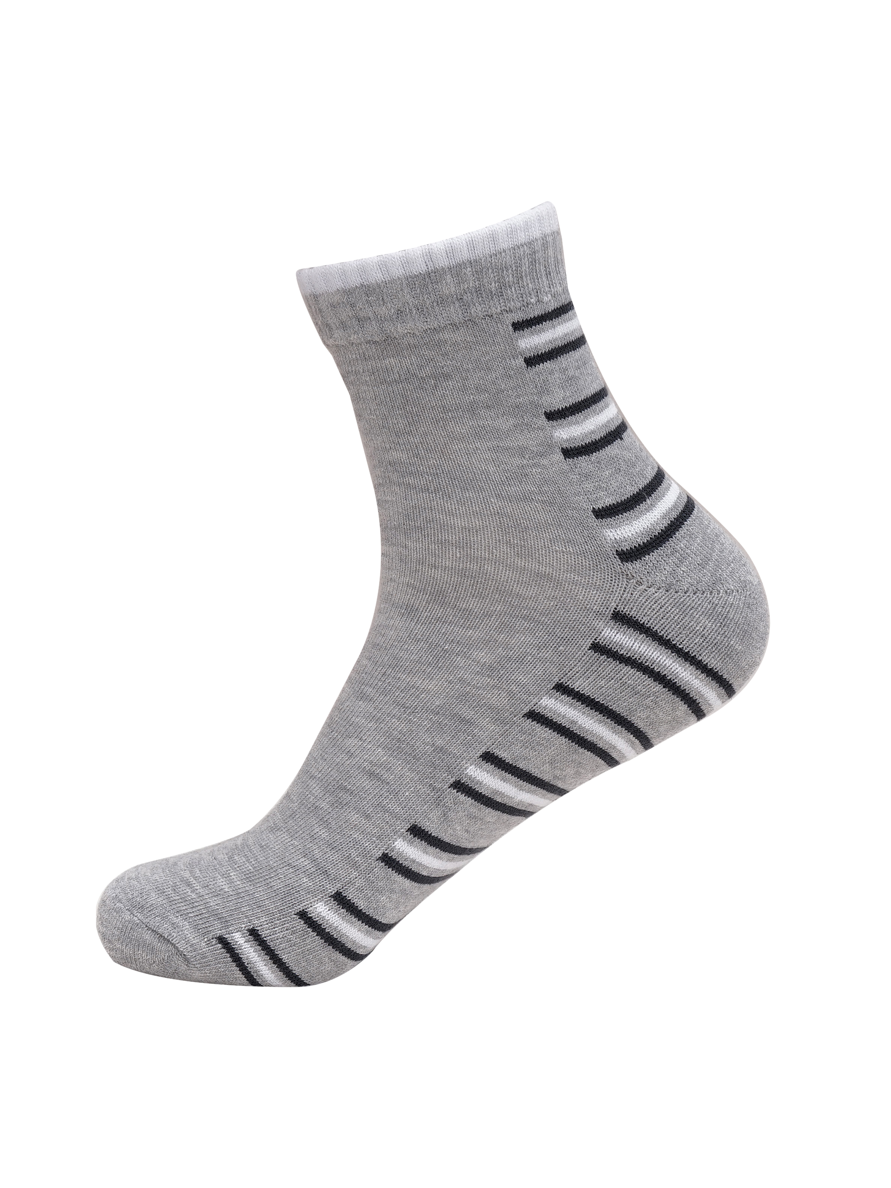 Y&S Unisex Multi-Coloured Half Terry Ankle Length Cotton Sports Socks - Pack of 3 (4)