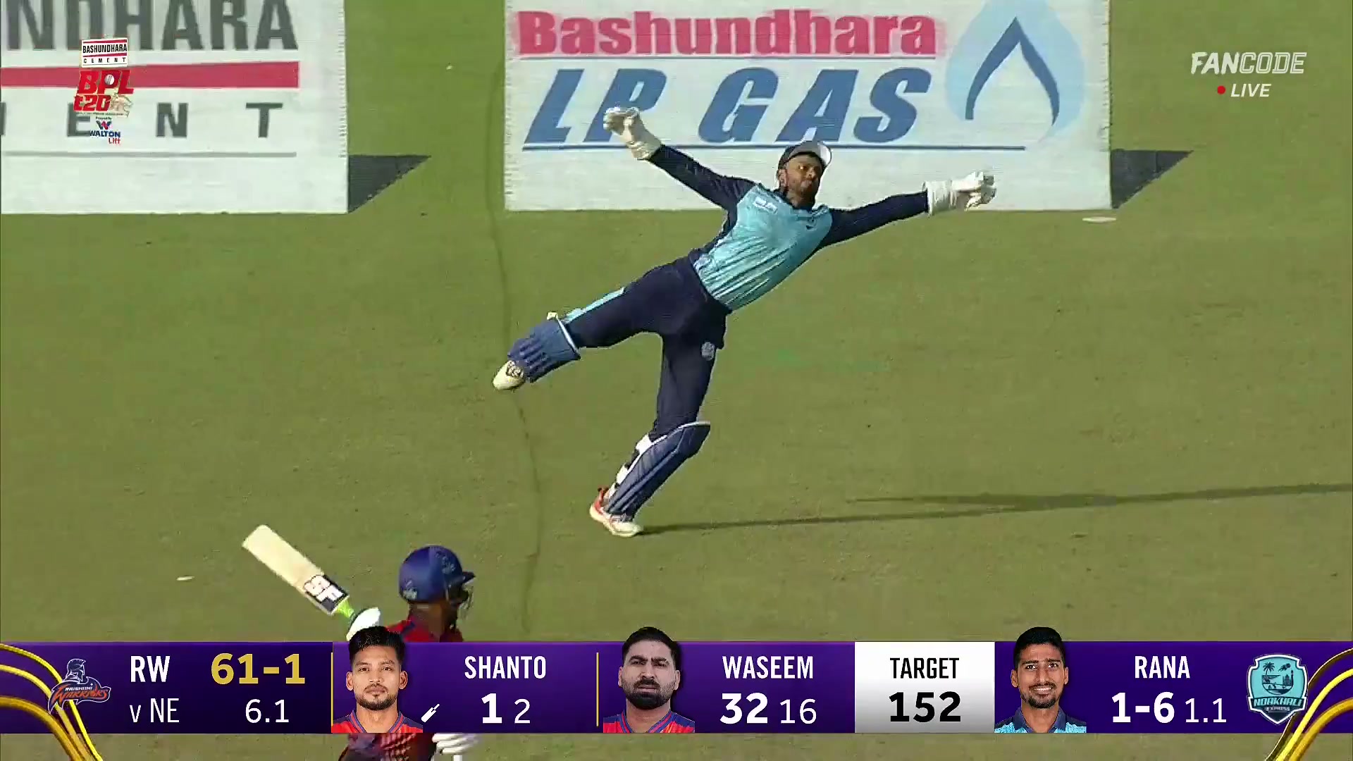 poster url for Wicket! Mahidul Islam Ankon Takes A Stunning Catch, Najmul Hossain Shanto Departs