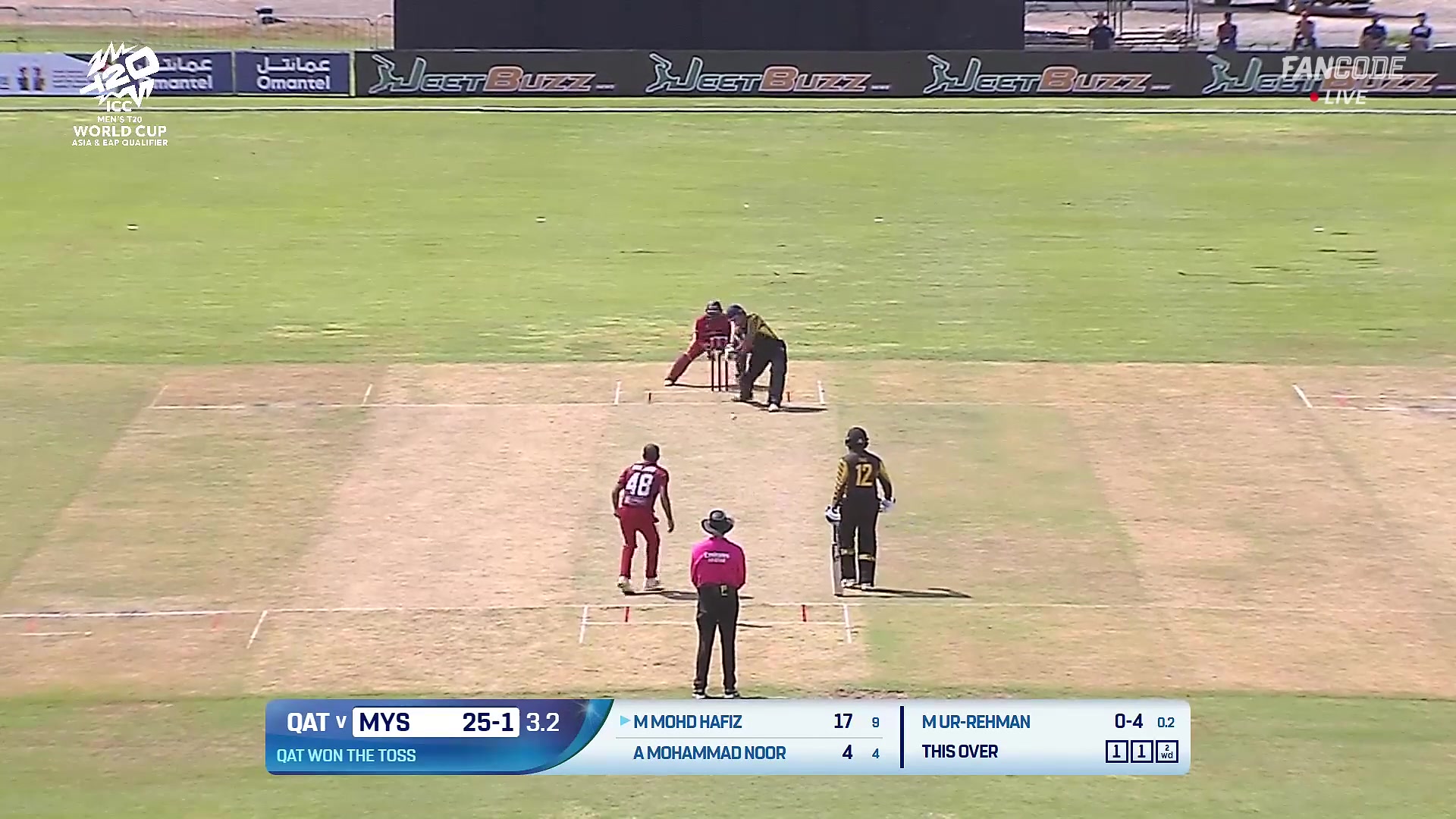 Six! M Haziq Aiman Sends Over Mid-Wicket For A Maximum
