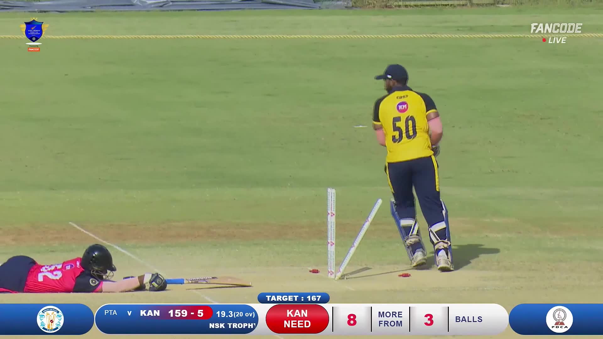 Wicket! Sharp Throw From Alfi And Quick Hands By Subin, Dheeraj Run Out