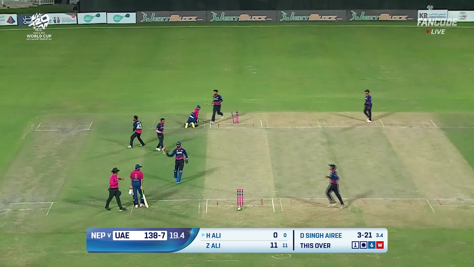 Wicket! Sharp Throw From Sundeep Jora Finds Haider Ali Short