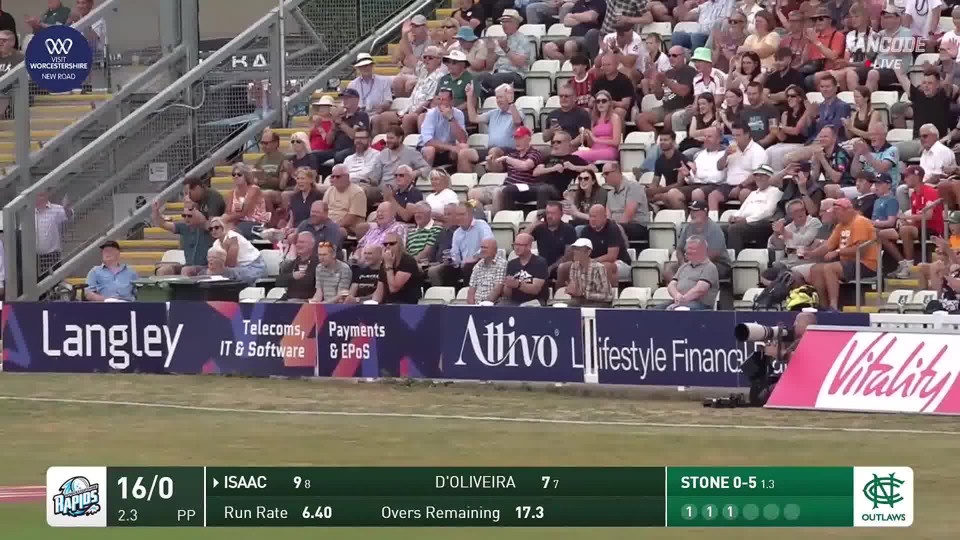 Six! Isaac Mohammed Heaved It Over Deep Fine Leg For A Biggie