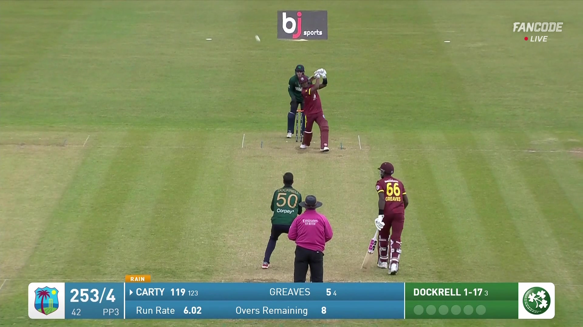 Six! Keacy Carty Lifts It Gracefully Over Long Off For A Clean Biggie