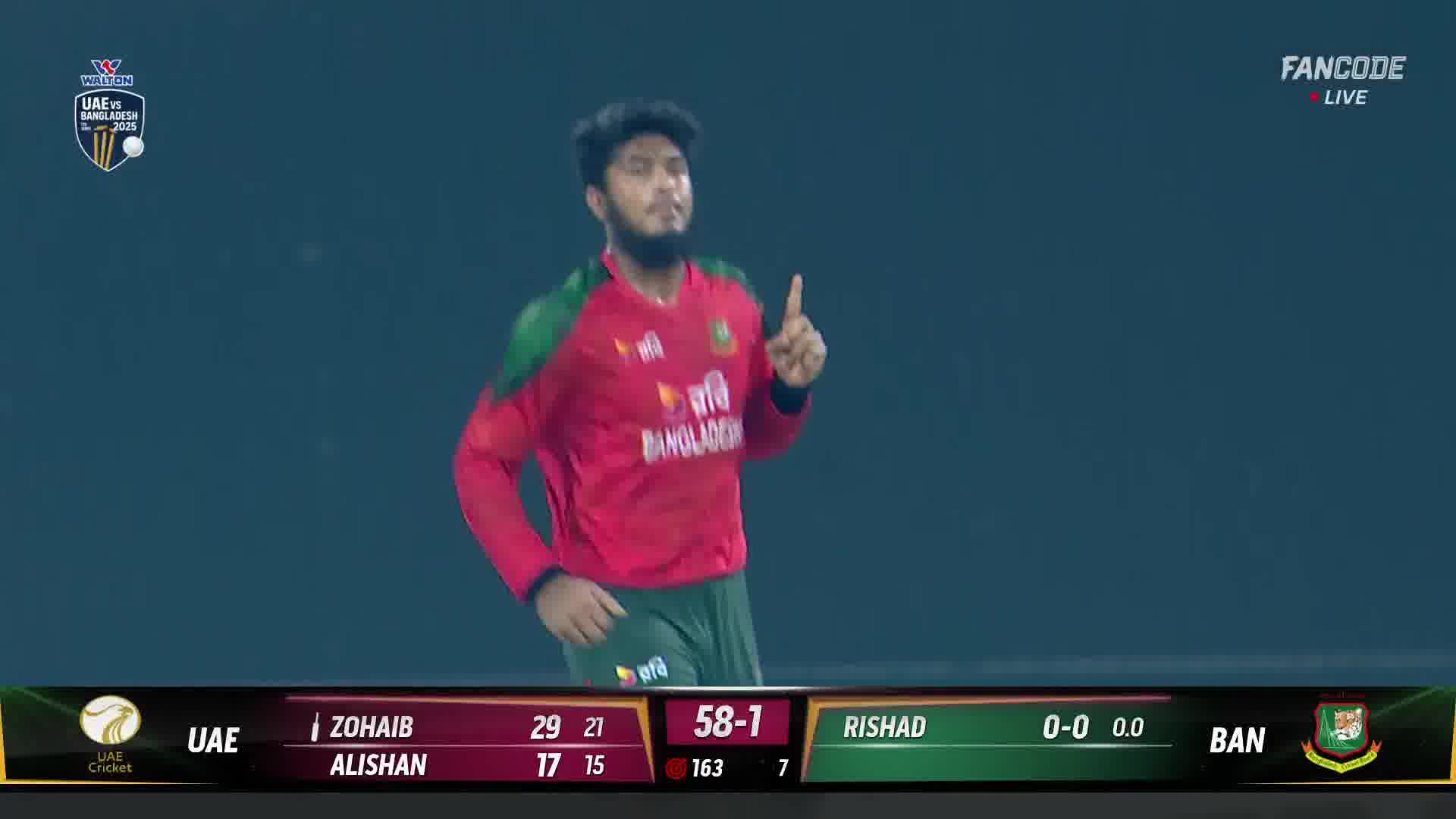 Wicket! Muhammad Zohaib Goes For The Pull But Gets Top Edge Directly ...