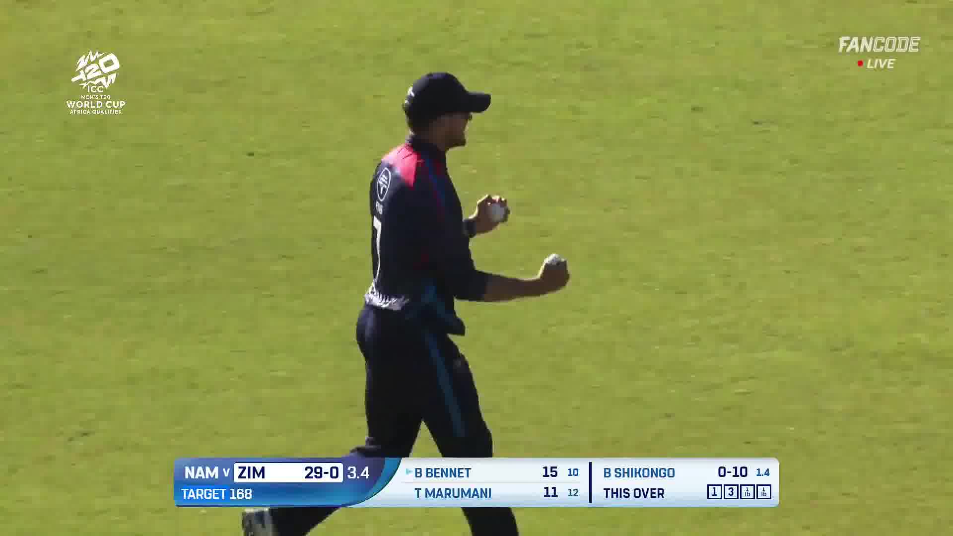Wicket! Brain Bennett Falls For Poorly Timed Shot Caught At Mid-Off