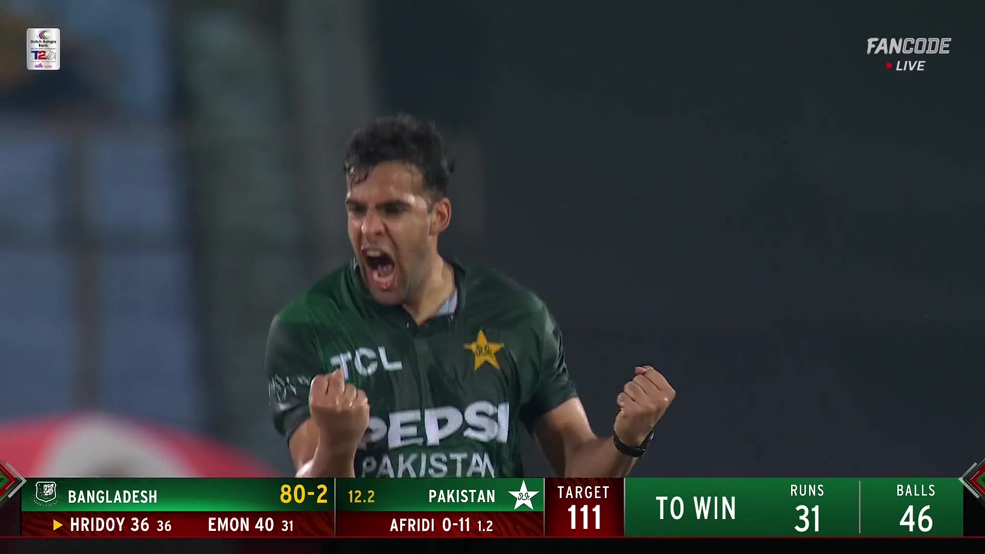 Wicket! Afridi Bags His First, Cleans Up Hridoy