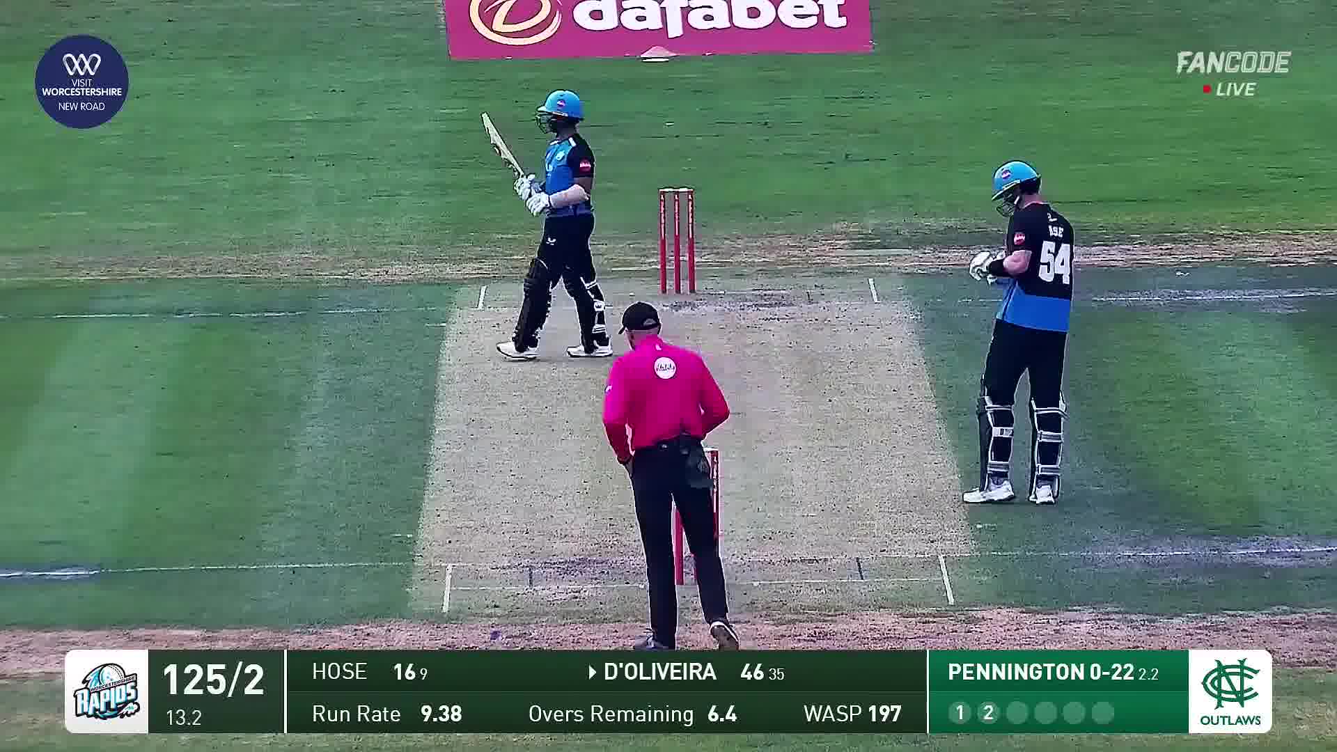 Wicket! Brett D'Oliveira Looks For A Sharp Cut Behind And Is Caught At ...