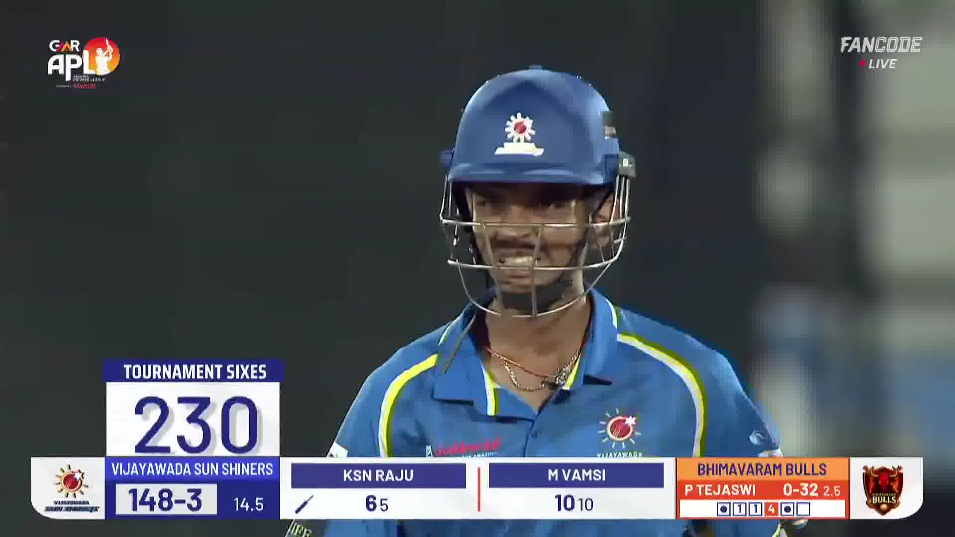 Six! KSN Raju’s Massive Hit Shakes The Stadium Towards Mid-Wicket