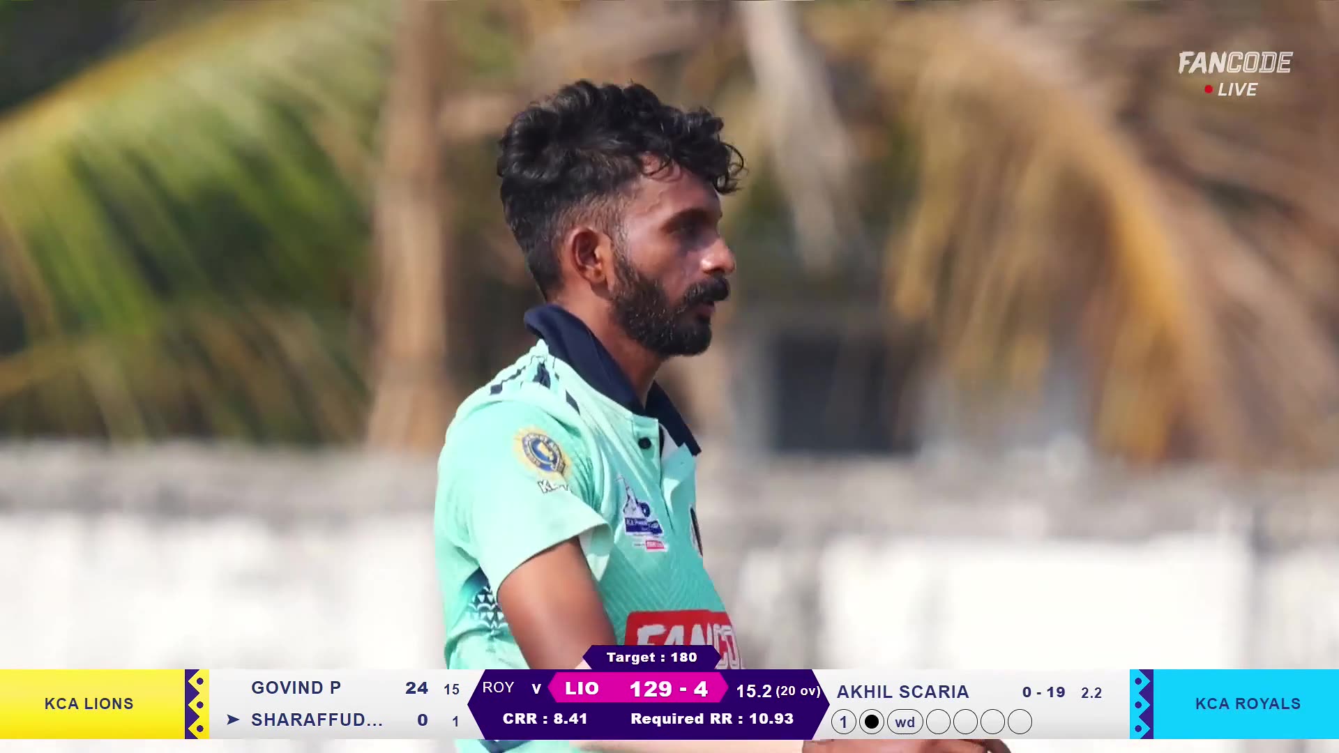 Wicket! Akhil Scaria Strikes, Trapping Sharafuddeen N M In Front Of The Stumps