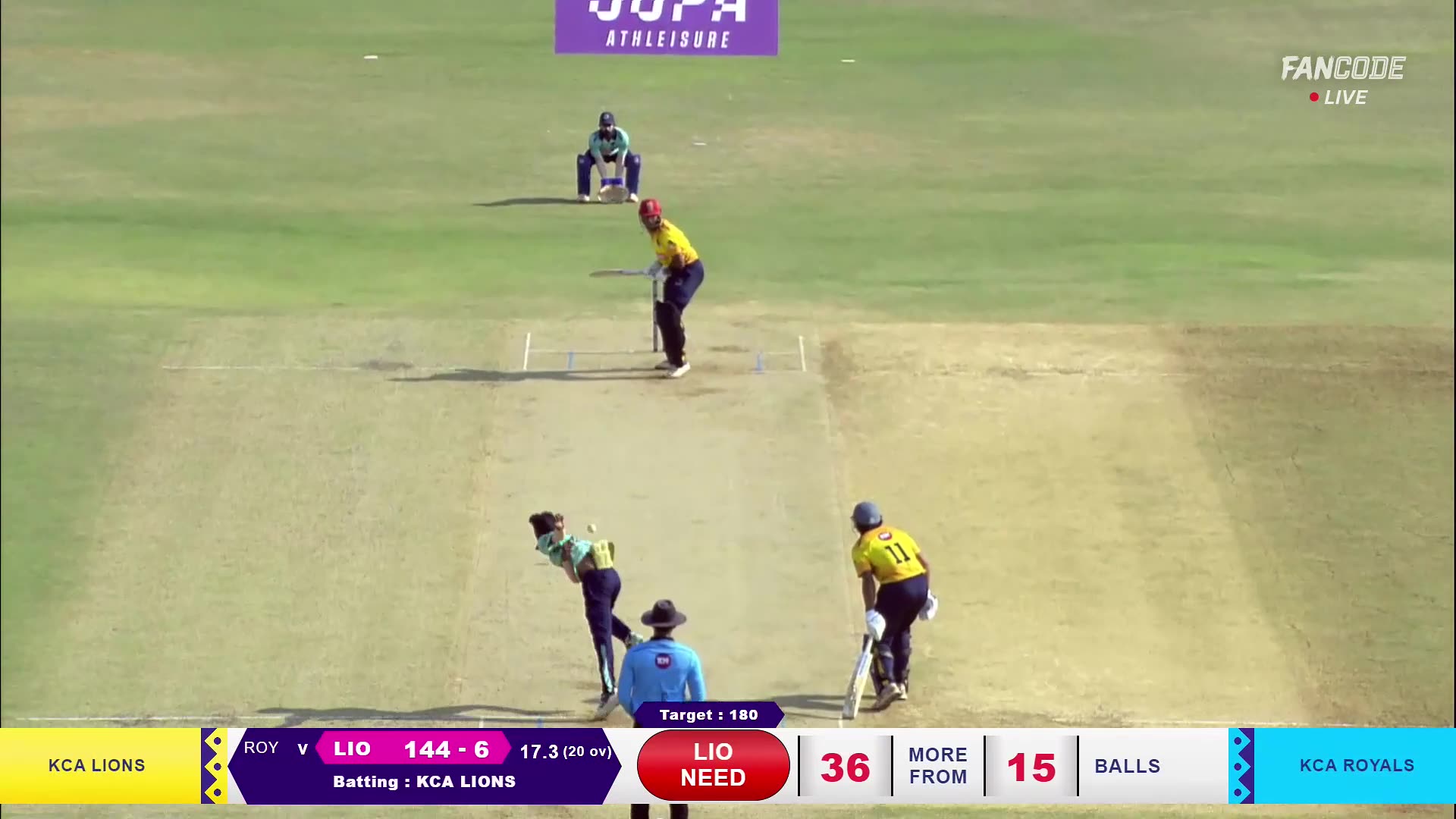 Six! Krishna Devan Unleashes A Powerful Shot, Clearing Mid-Wicket For A Maximum