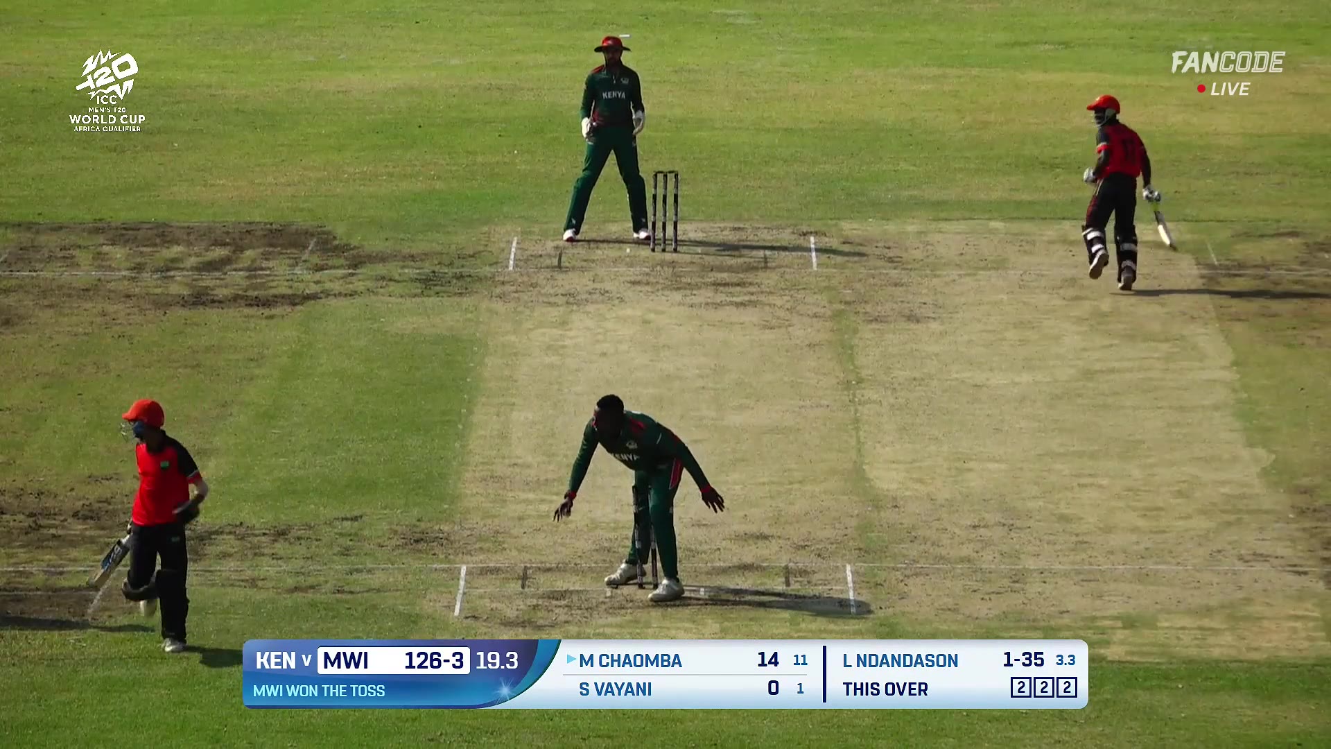 Wicket! A Sharp Throw From Vraj Catches Vayani Short Of His Crease