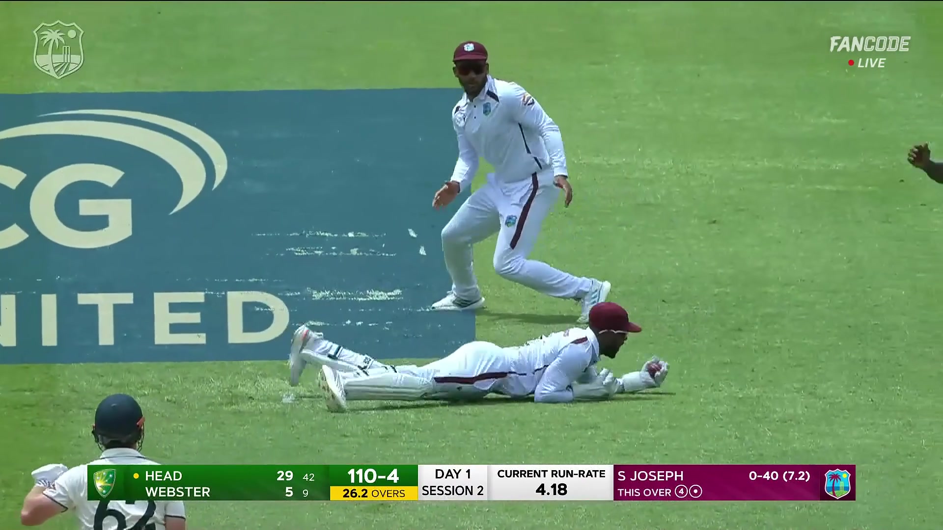 Wicket! Hope Takes A Sharp Catch Behind The Sticks, Head Departs