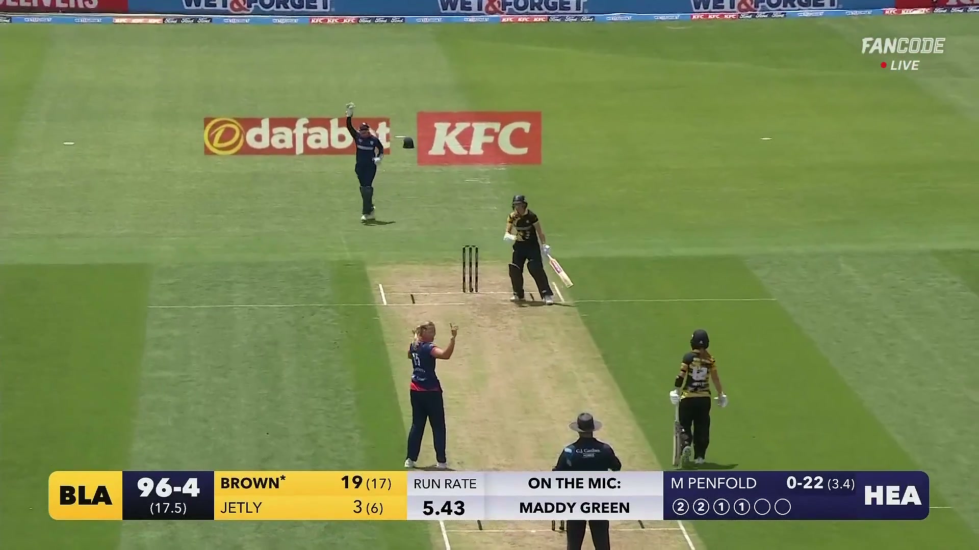 poster url for Wicket! Maitlan Brown Out Caught Behind Off Molly Penfold By Isabella Gaze