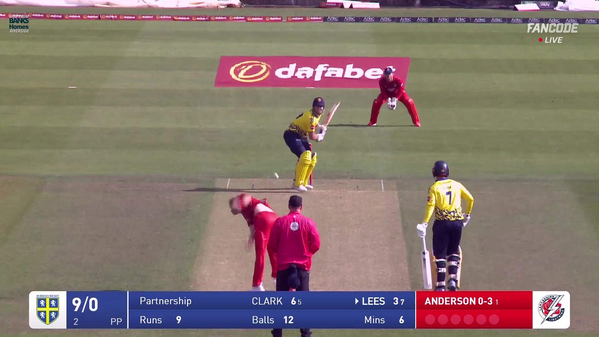 Six! Alex Lees Launches It Powerfully Over Mid Wicket For A Maximum