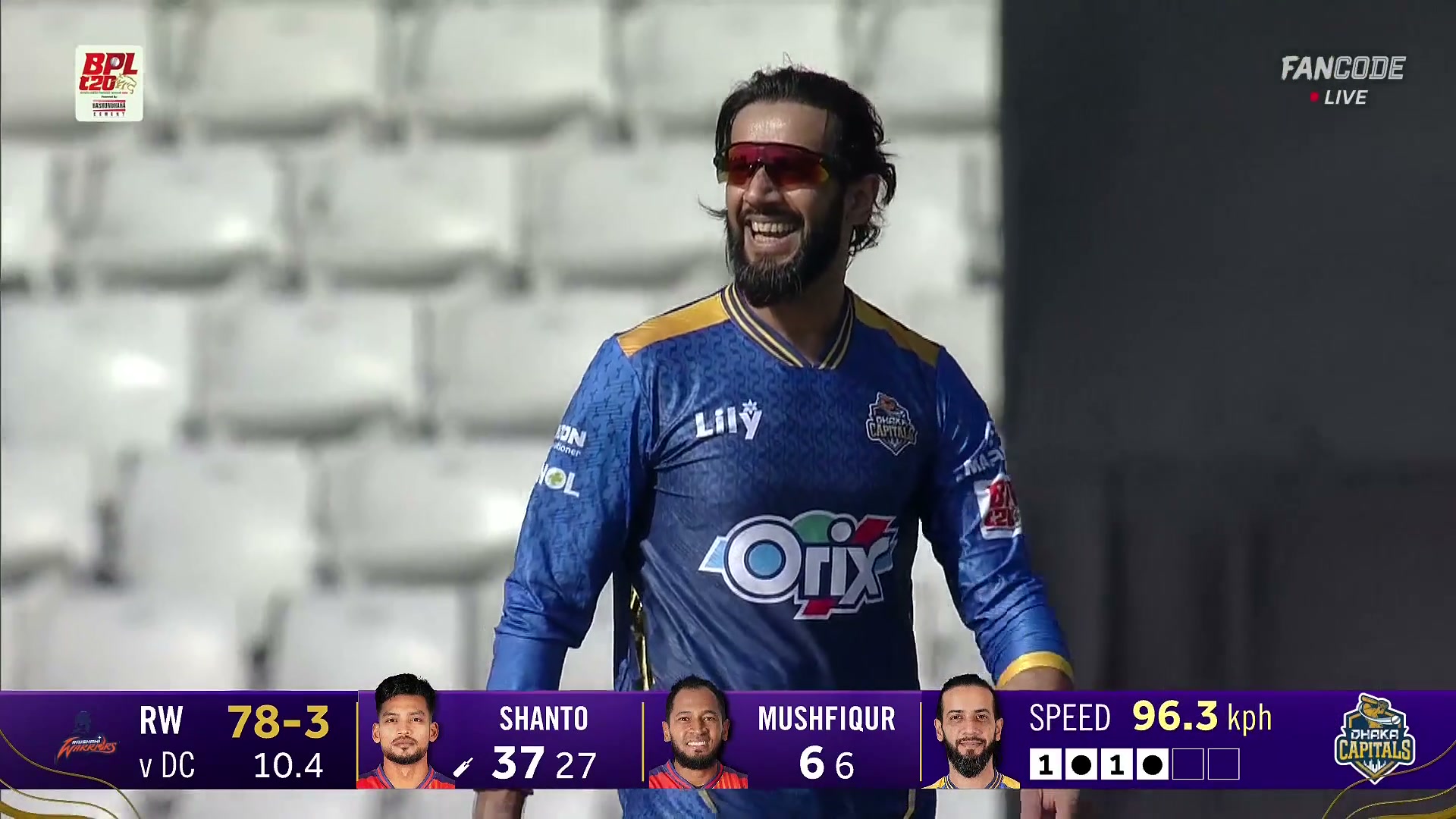 poster url for Wicket! Big Wicket For Dhaka Capitals, Imad Wasim Gets Najmul Hossain Shanto