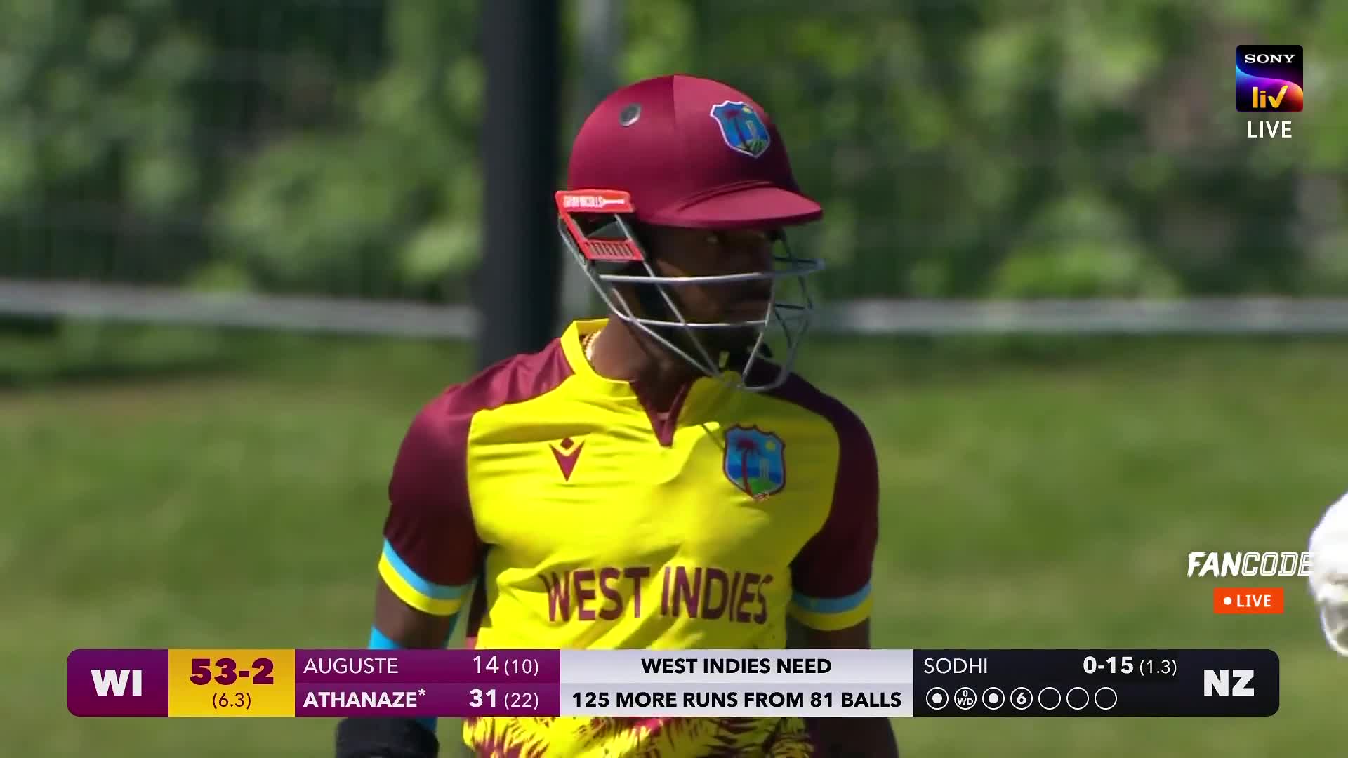 poster url for Six! Alick Athanaze Slog Sweeps It Over Deep Square Leg For A Maximum