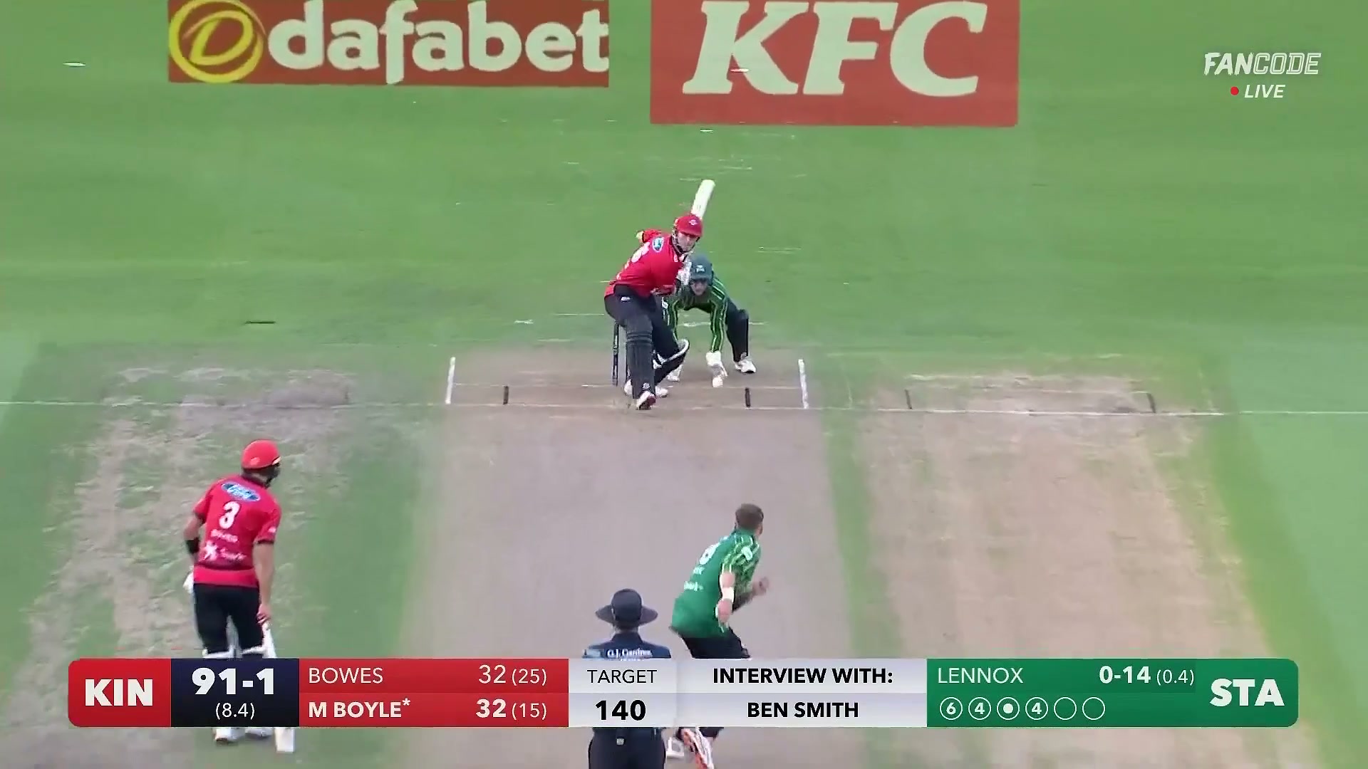 poster url for Six! Matthew Boyle Hits It Towards Cow Corner Region For A Maximum