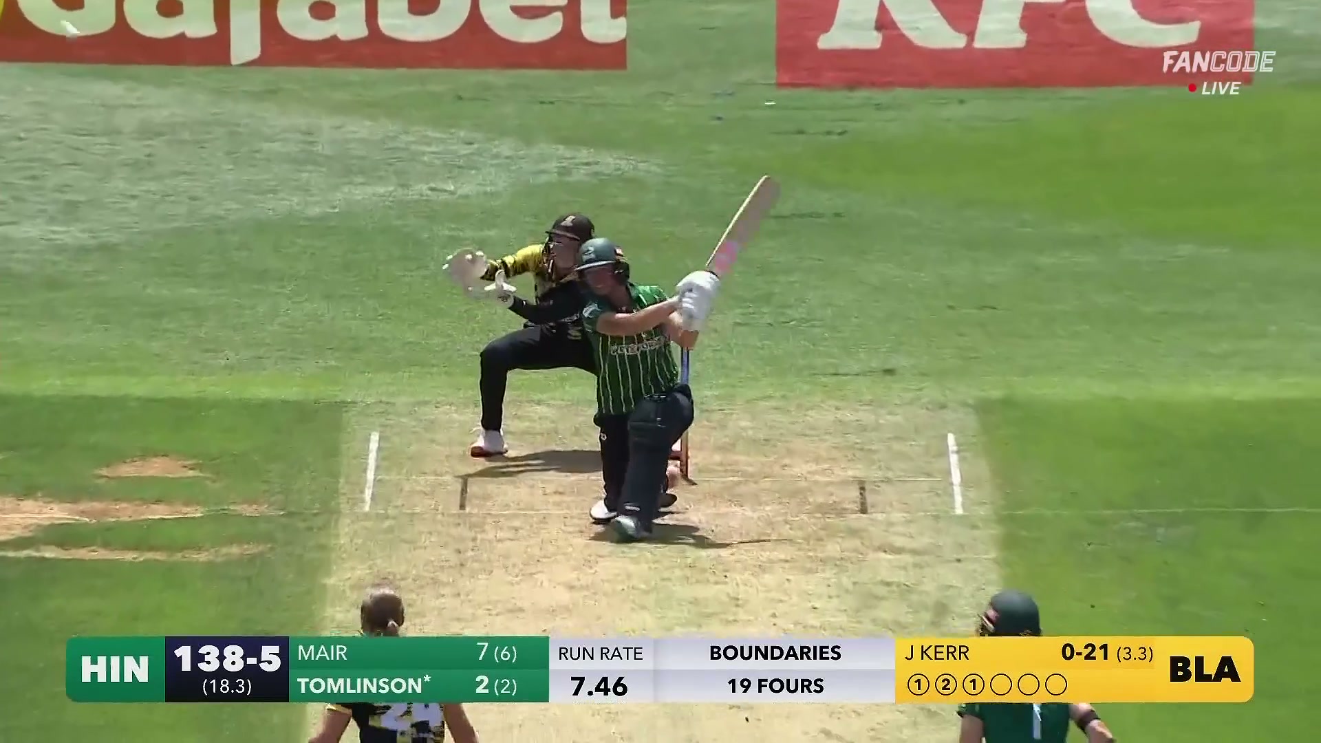 poster url for Wicket! Jess Kerr Strikes As Kerry Anne Tomlinson Falls At Long Off