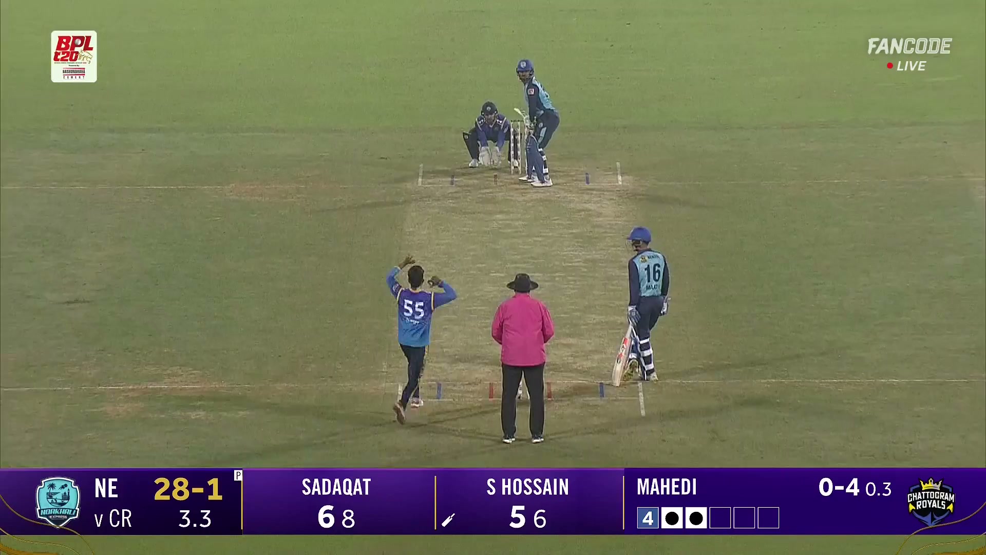 poster url for Wicket! Shoriful Islam Settles Under The Top Edge As Sabbir Hossain Falls