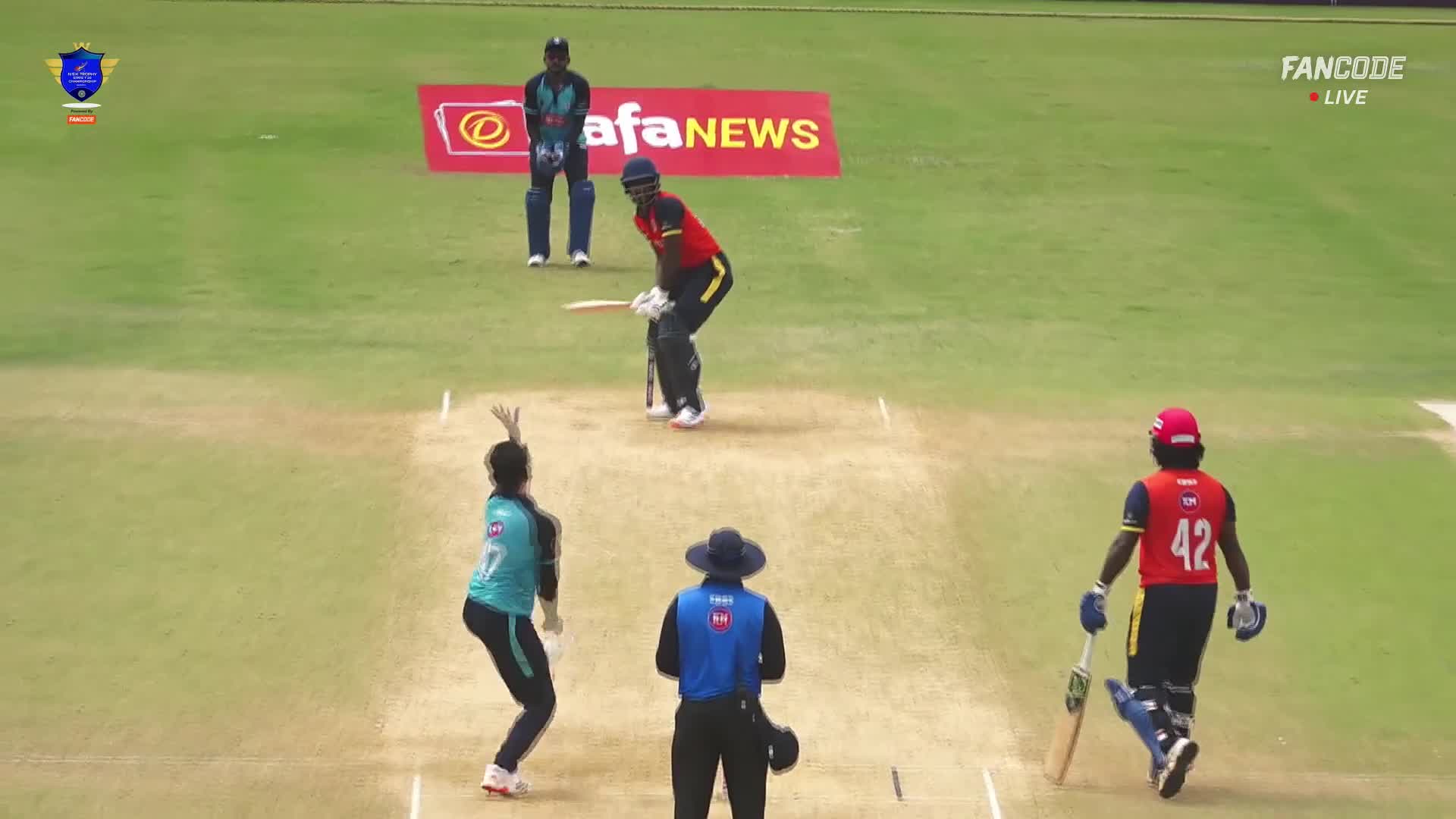 Six! Sharafuddeen Hits It Over Mid-Wicket For A Maximum