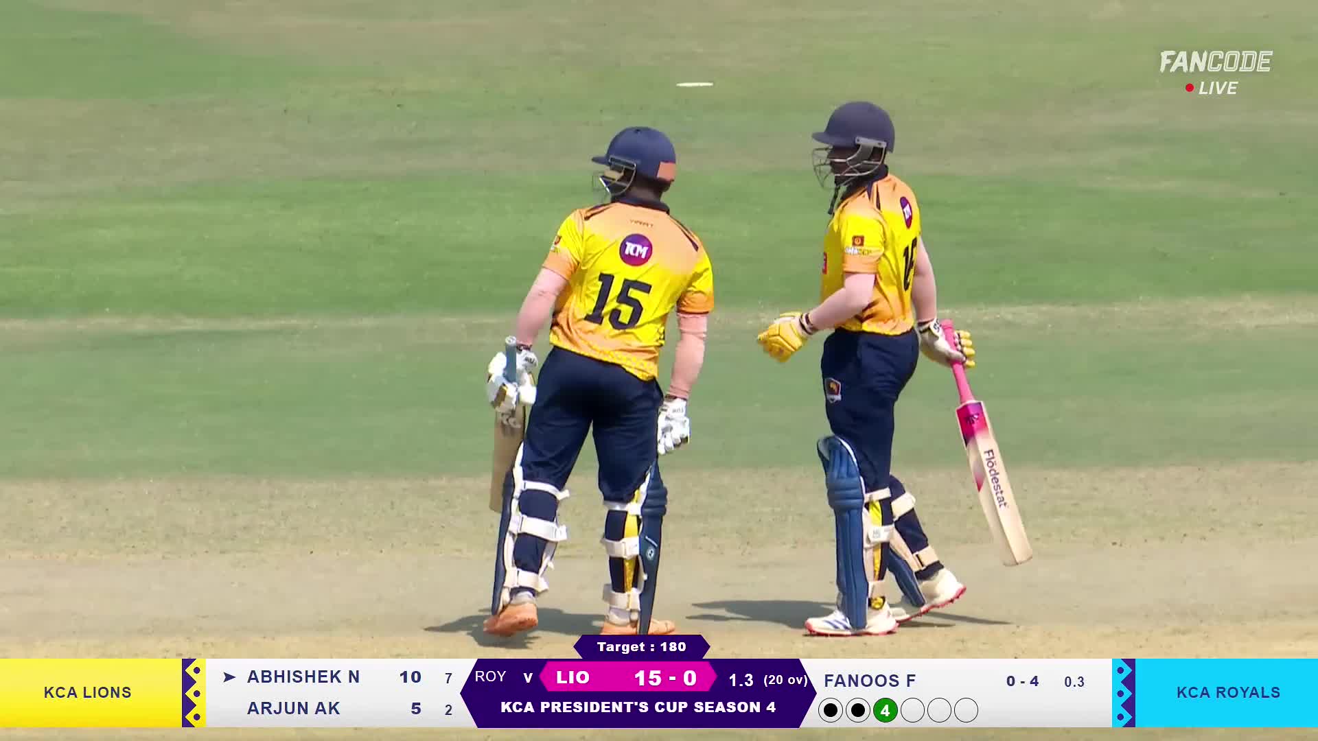 Six! Abhishek P Nair Pummels It Over Mid-Wicket For A Powerful Maximum
