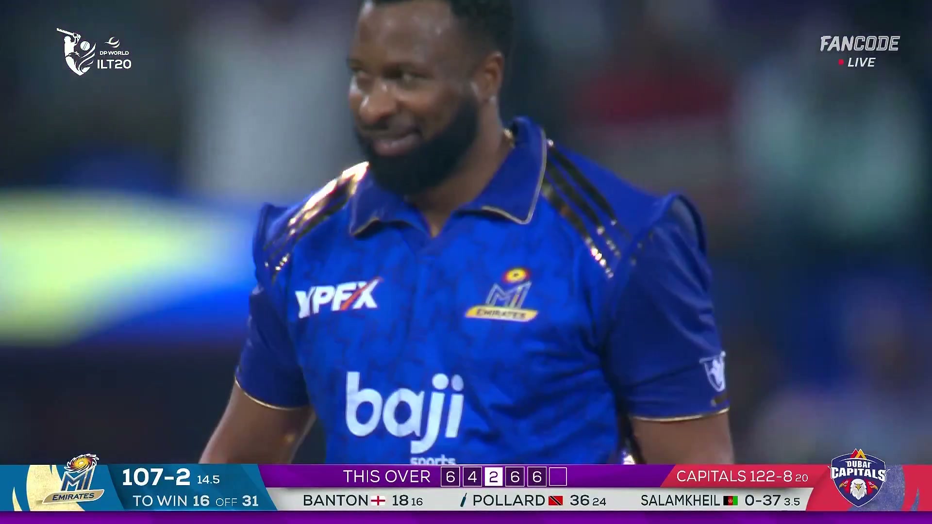 poster url for Six! Kieron Pollard Mauls It Back Over Waqar Salamkheil's Head For A Biggie 