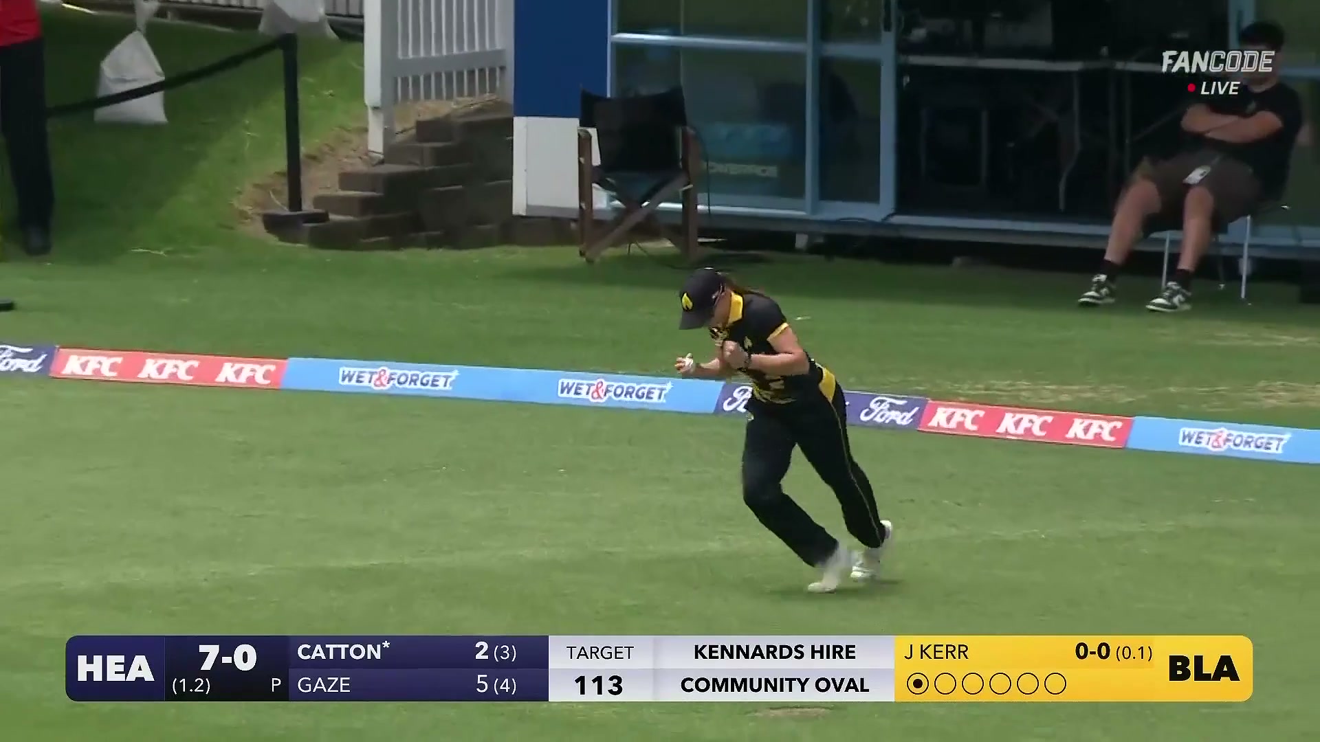 poster url for Wicket! Prue Catton Falls To Jess Kerr After Deep Fine Leg Catch