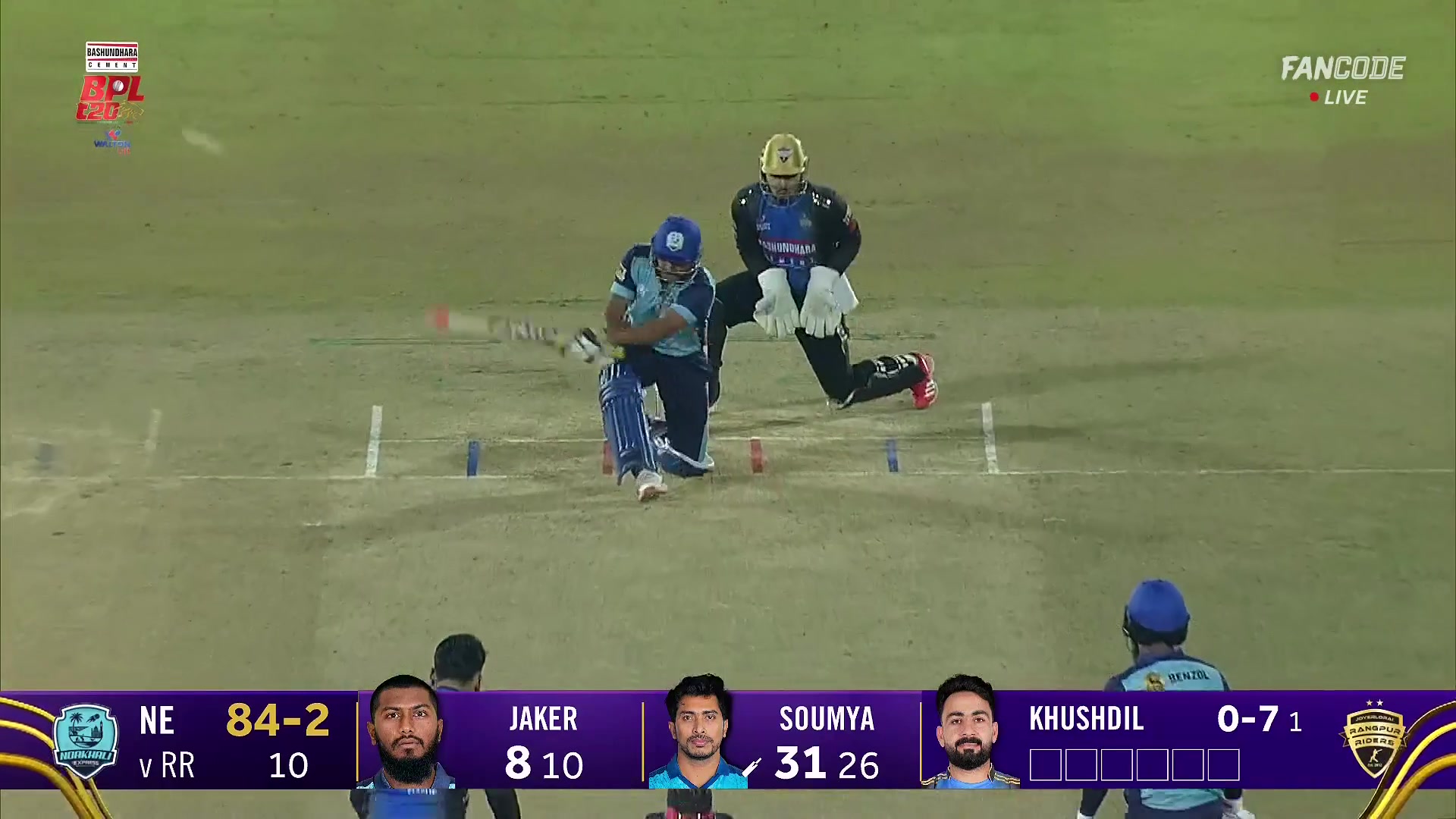 poster url for Wicket! Soumya Plays A Slog Sweep But Finds Ahmed Near The Boundary Rope, Khushdil Strikes