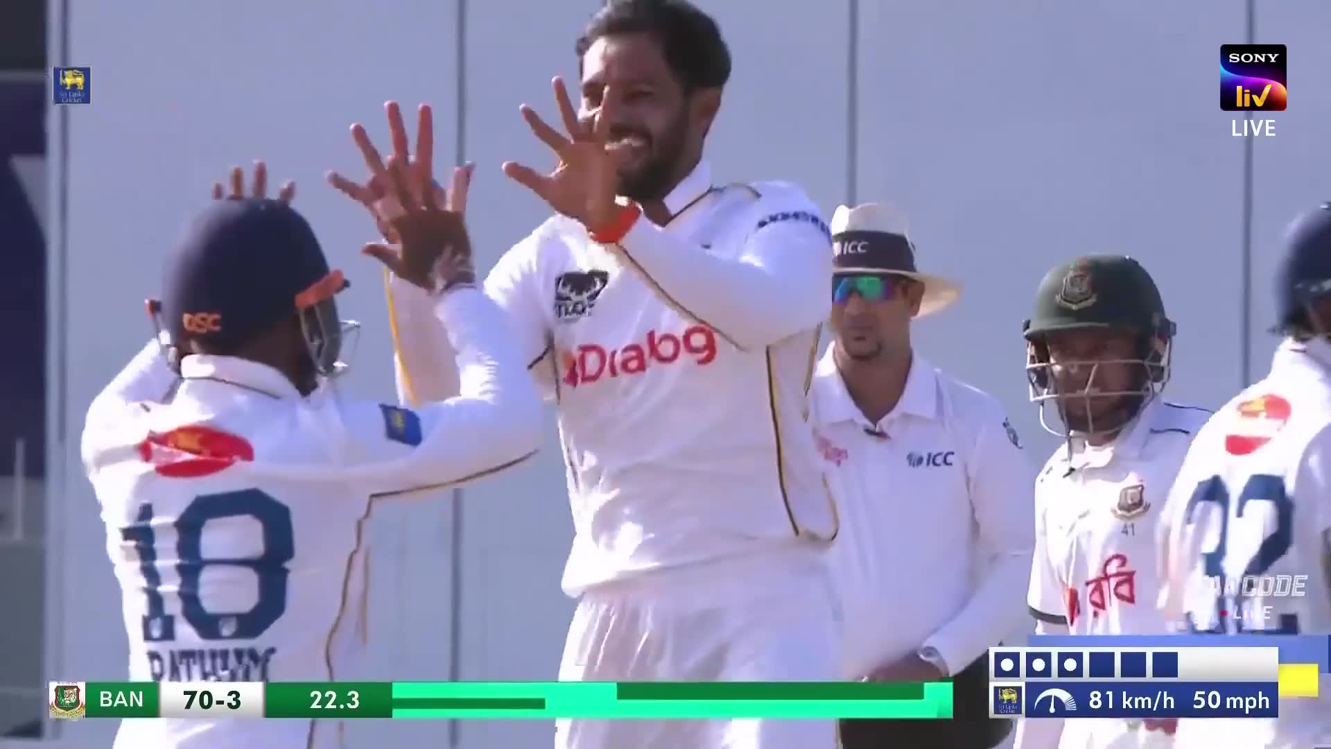 Wicket! Dd Silva Sharp Over The Stumps For An LBW Najmul Hossain Shanto ...