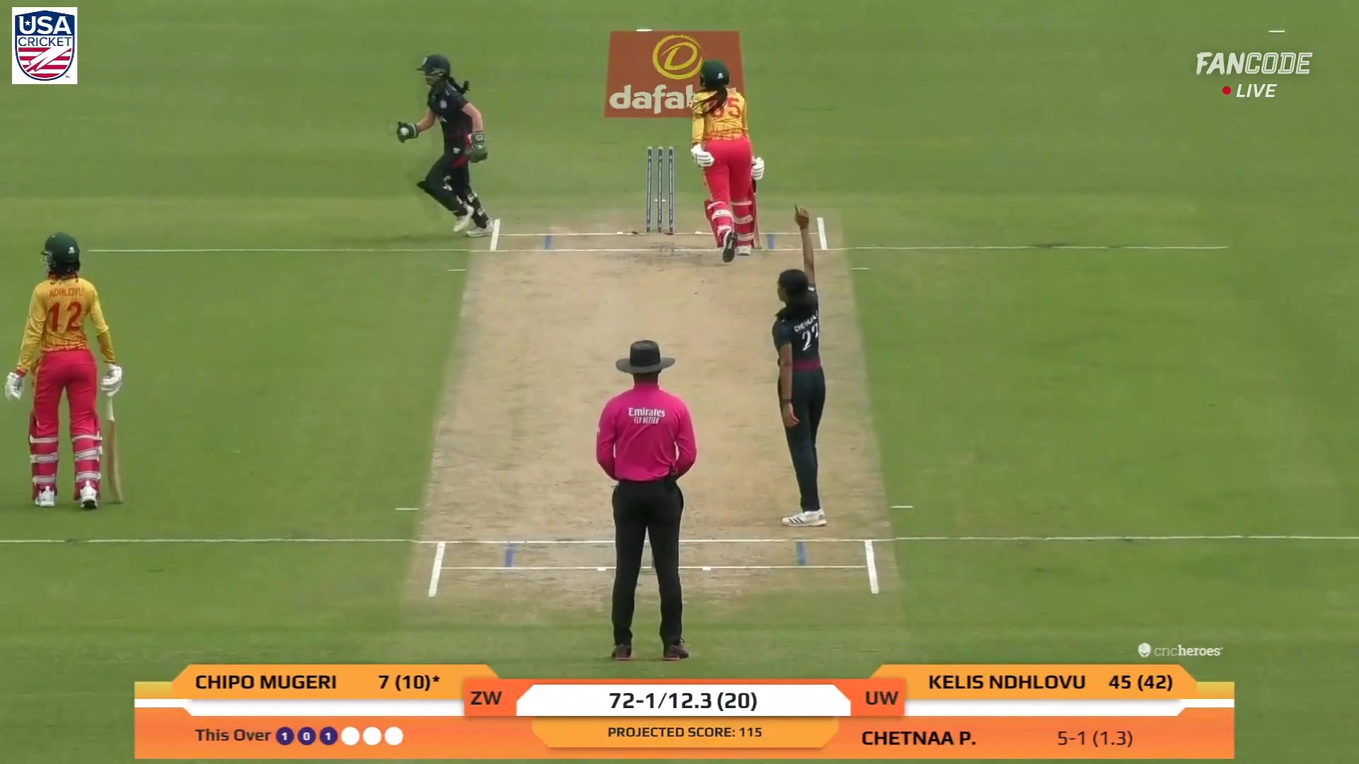 Wicket! Ganesh Inflicts Another Sharp Stumping, Tiripano Departs
