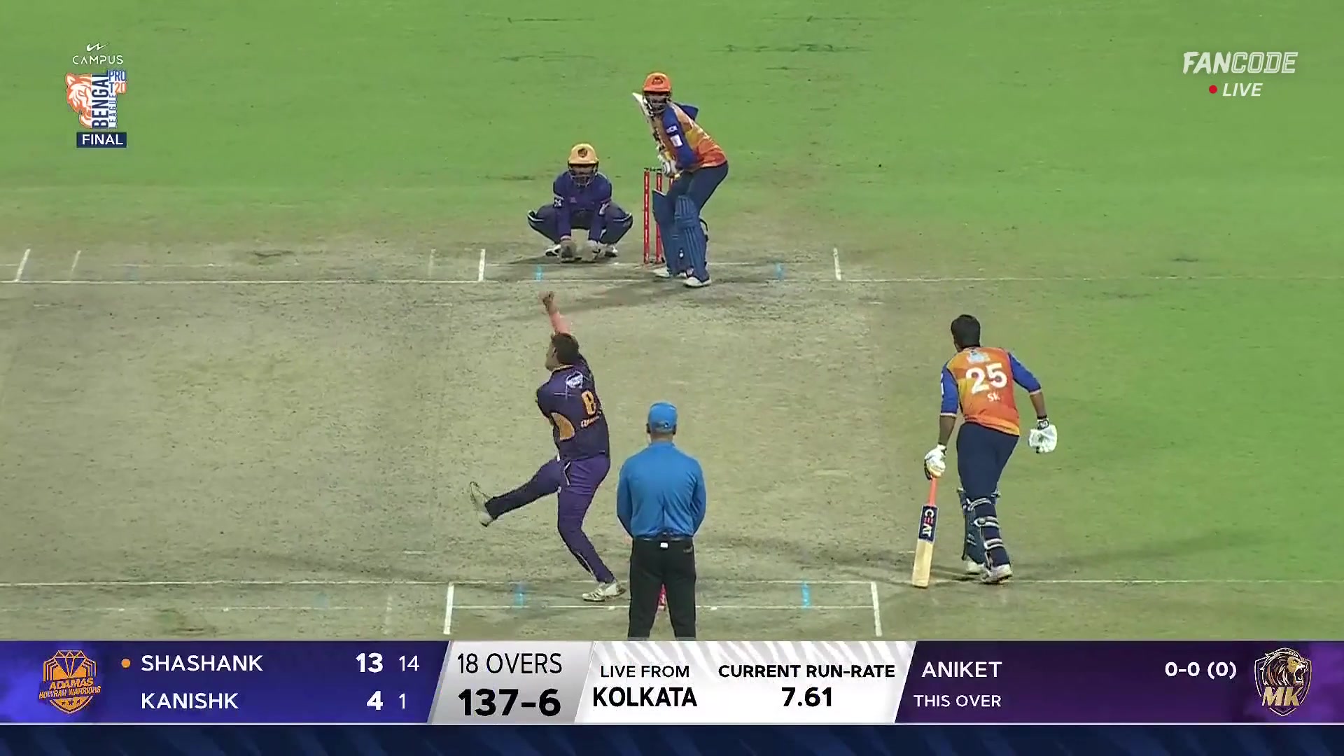 Wicket! A Singh Takes A Sharp Return Catch, Shashank Singh Walks Back