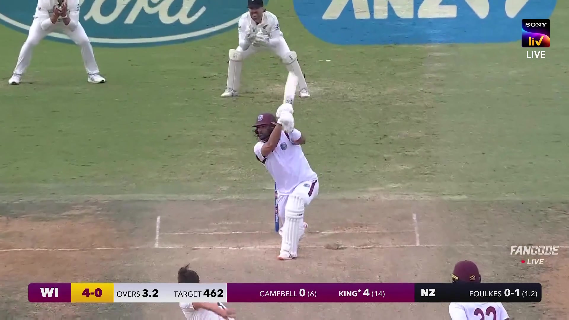 poster url for Four! Brandon King Slashes It For The First Boundary Of The Innings