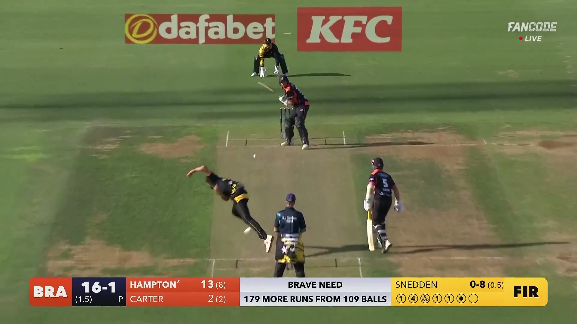 poster url for Six! Brett Hampton Connects Sweetly And Launches It Over The Mid-Off Fence