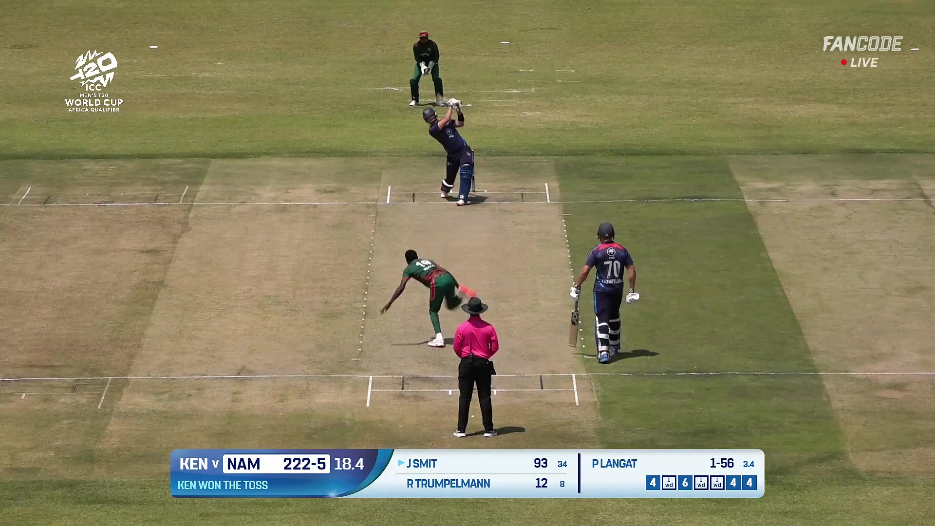 Six! JJ Gets It Just Over The Mid Wicket Fielder For A Maximum