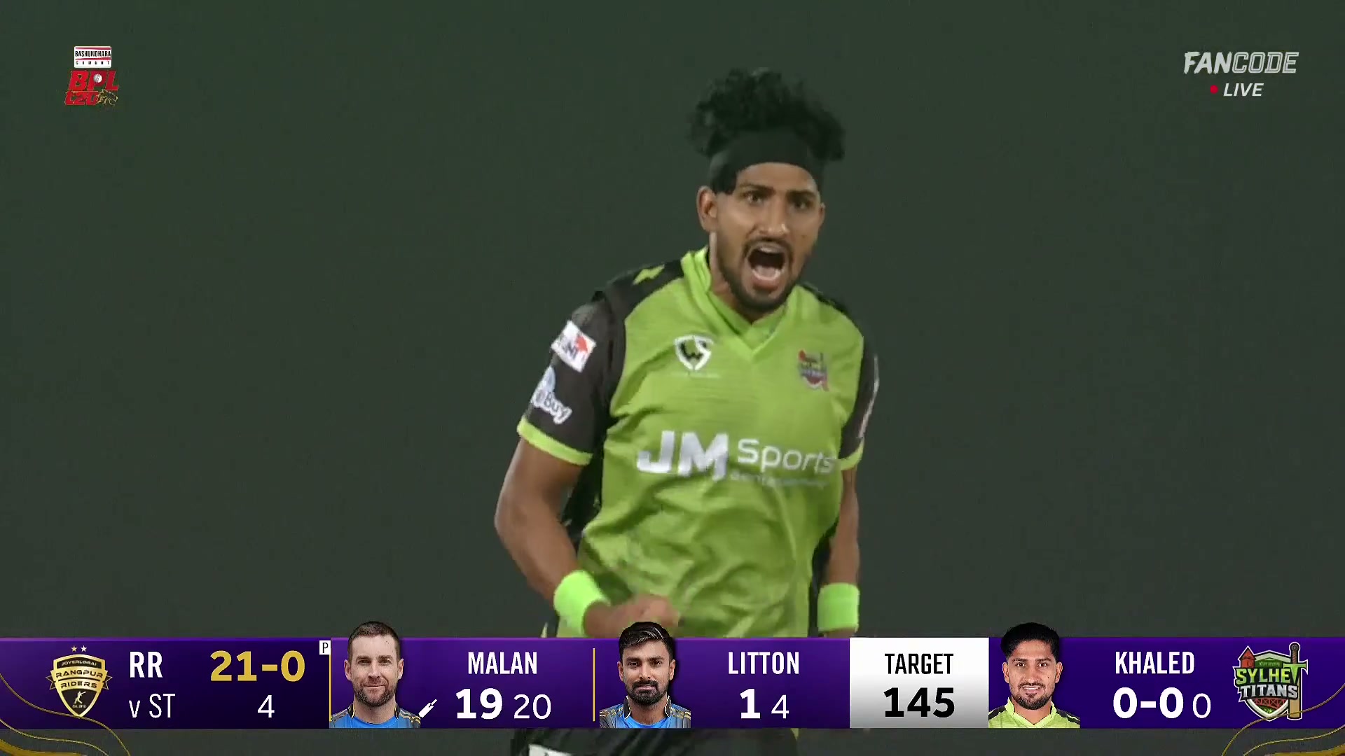 poster url for Wicket! Caught And Bowled By Khaled Ahmed, Sends Dawid Malan Back To Pavilion