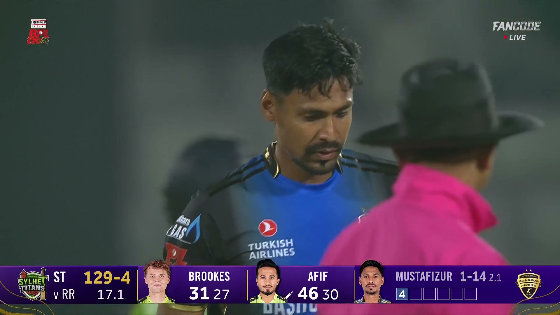 poster url for Wicket! Afif Hossain Miscues It & Hands A Simple Catch To Dawid Malan, Mustafizur Rahman Bags His Second