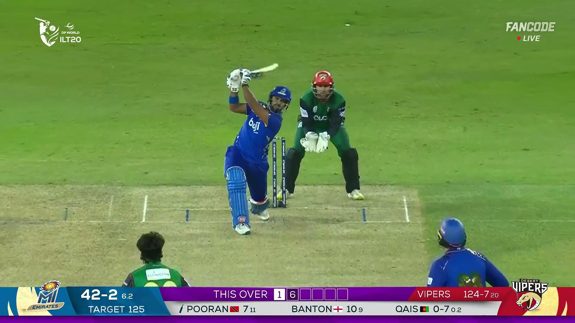 poster url for Six! Pooran Keeps The Momentum, Sends Qais Ahmad Out Of The Park Again