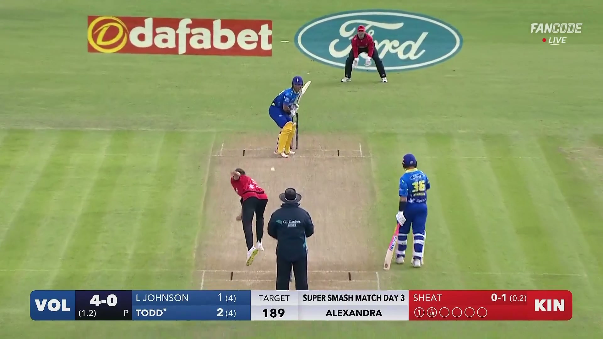 poster url for Four! Todd Finds Gap For A Boundary Towards Mid Wicket