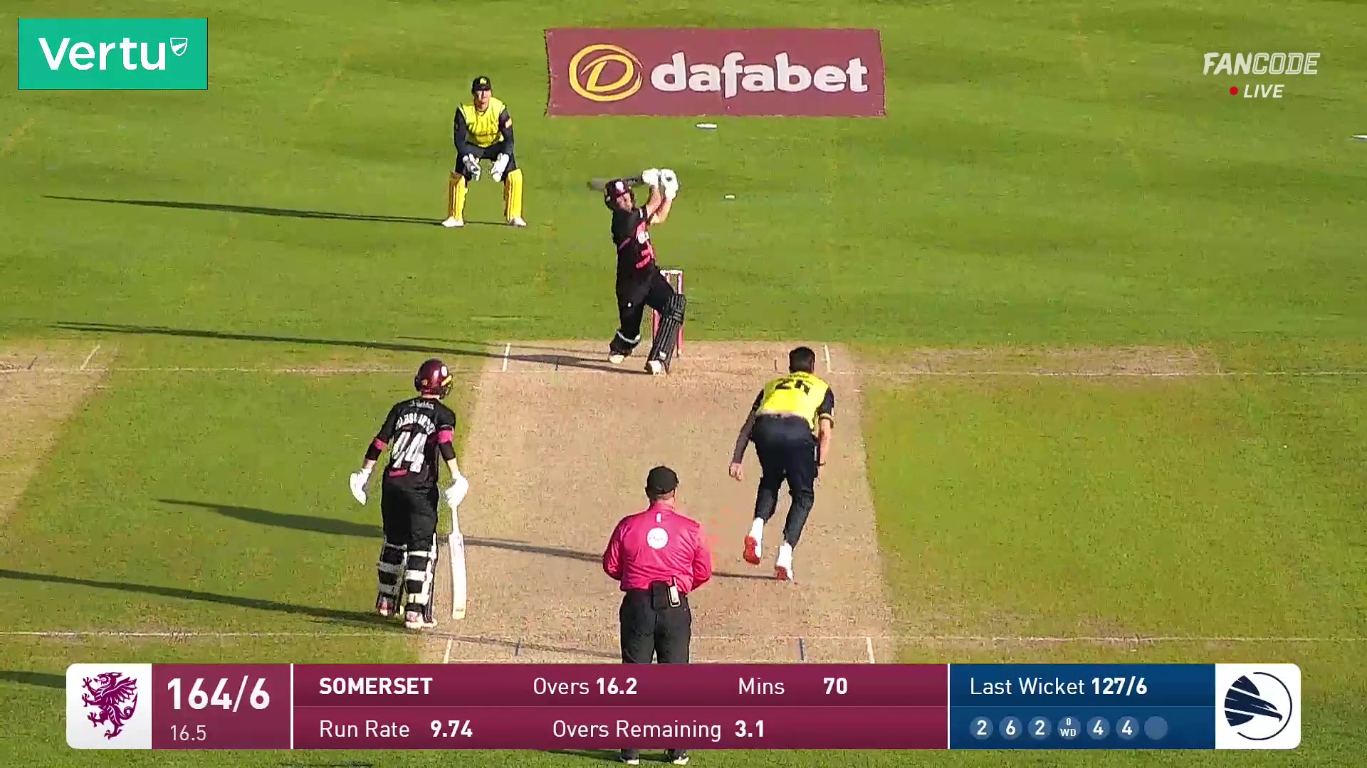 Six! Lewis Gregory Lofts It Powerfully To Clear The Boundary