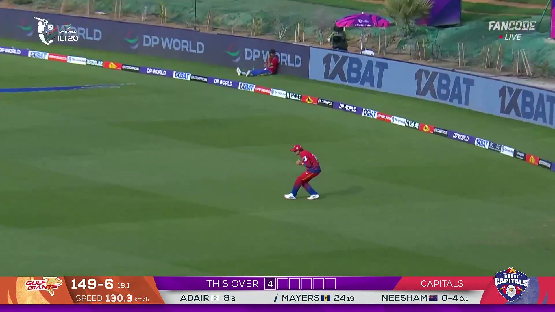 poster url for Wicket! Kyle Mayers Falls Chasing Width As James Neesham Gets The Breakthrough