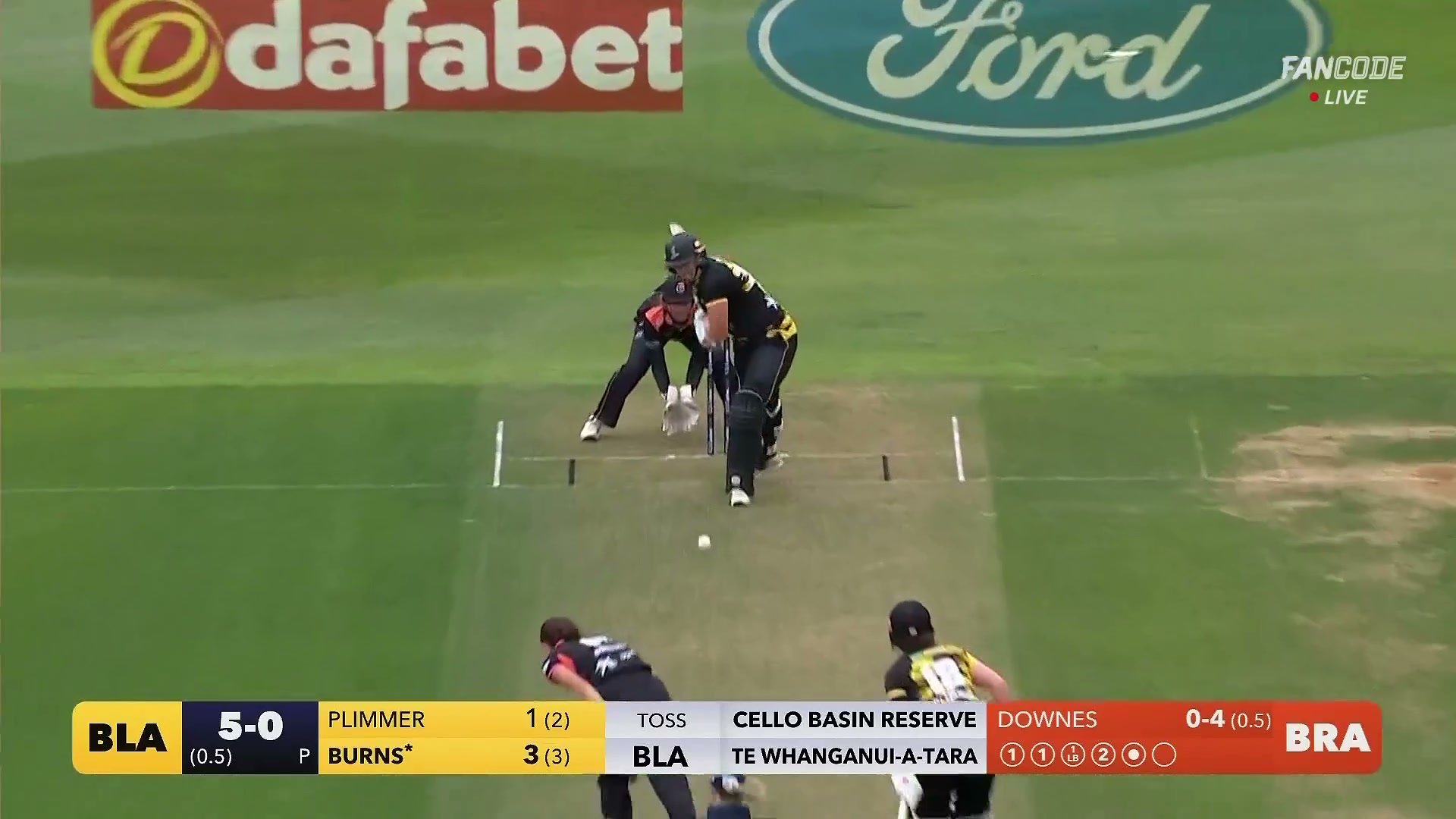 poster url for Four! Rebecca Burns Flicks Marama Downes To Mid Wicket For First Boundary