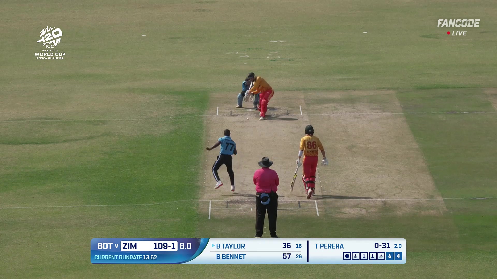Six! Taylor Stand And Delivers It Over Mid-Wicket For A Maximum