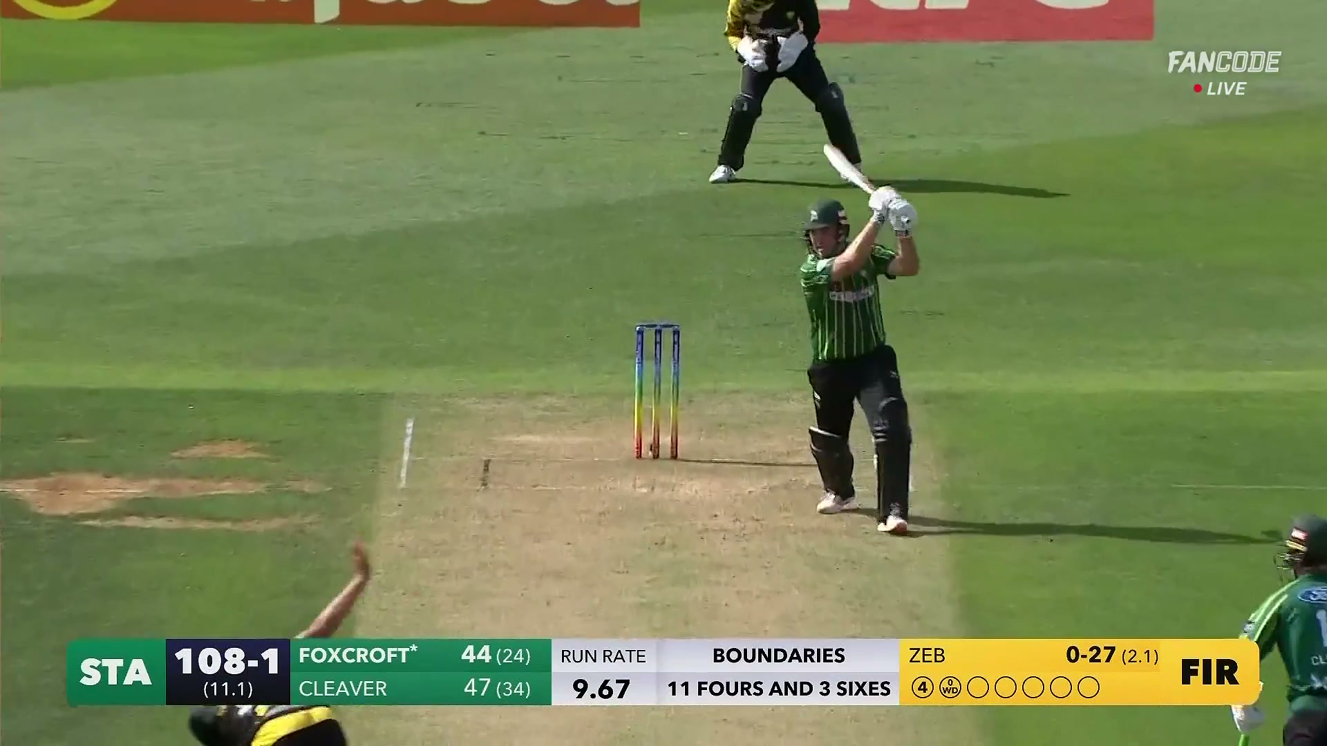 poster url for Wicket! Logan Van Beek Takes Mid Off Catch To Dismiss Dean Foxcroft