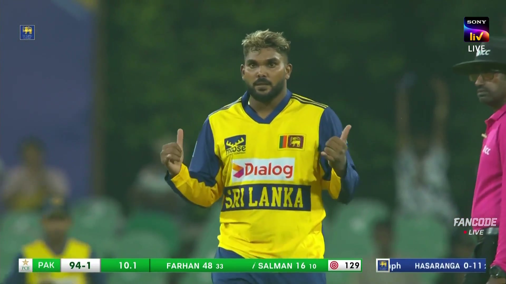 poster url for Wicket! Salman Agha Tries To Go Big But Land Into The Hands Of Pathum Nissanka, Wanindu Hasaranga Strikes
